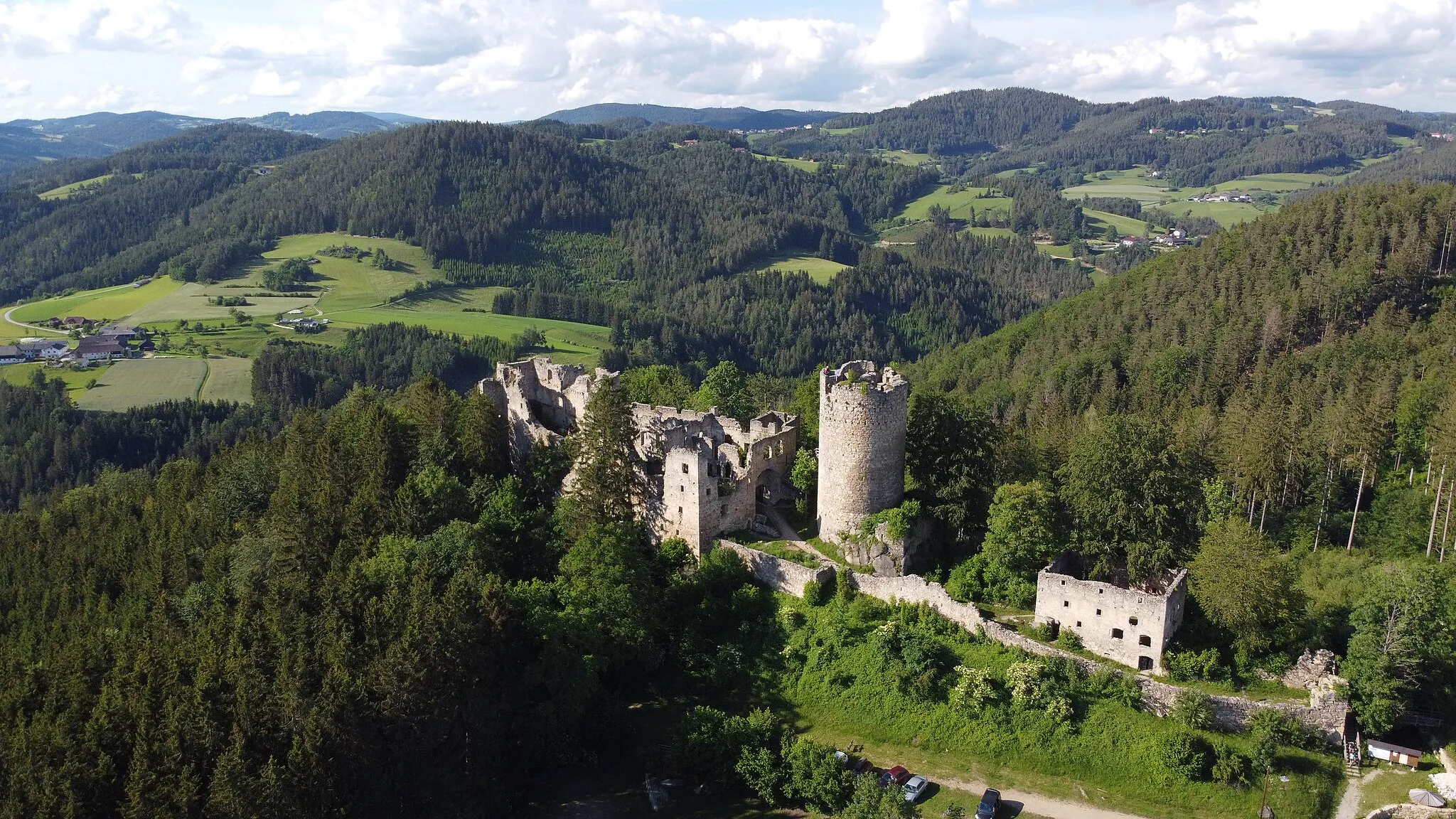 Photo showing: Die Burgruine Prandegg vom Süden aus gesehen