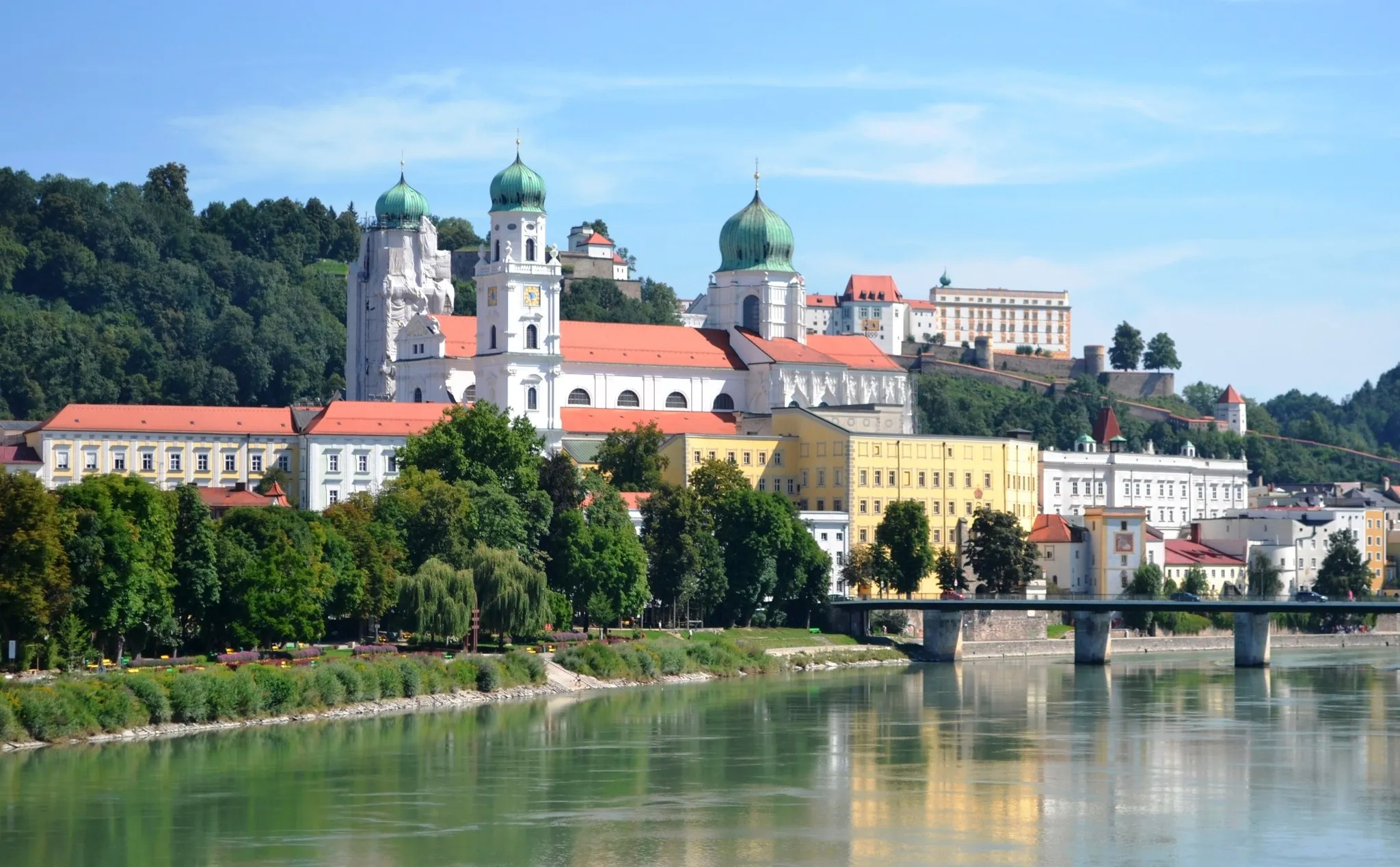 Photo showing: Passau, Inn River, Cathedral and the Oberhaus
