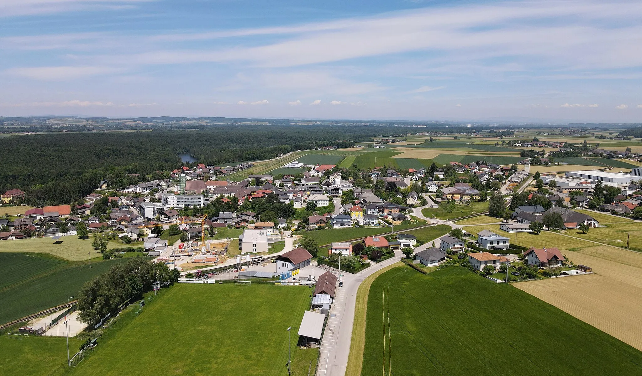Photo showing: Aerial view of Roitham, Upper Austria.