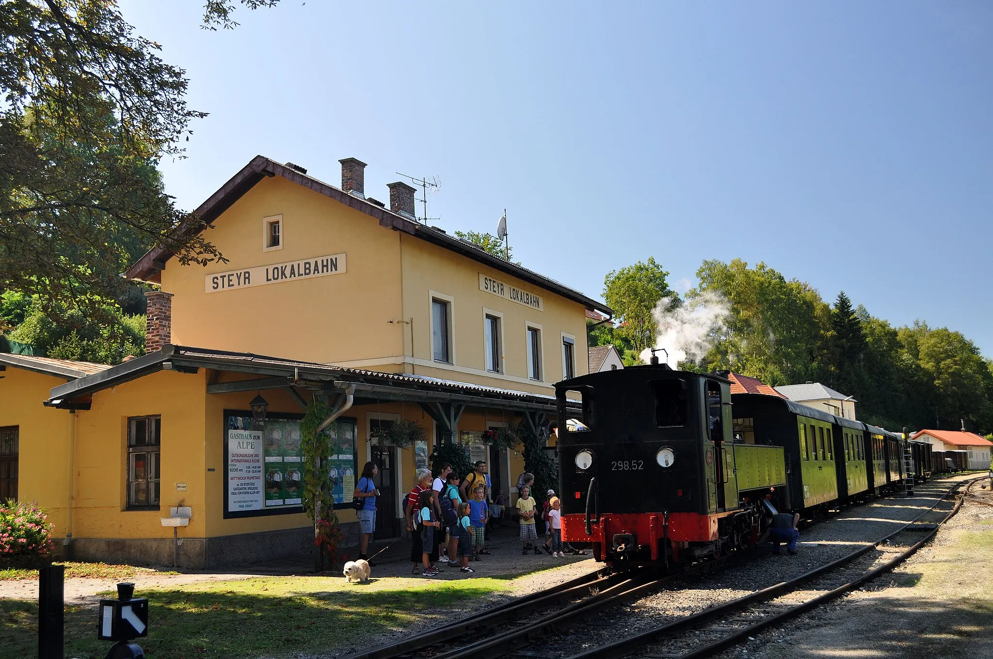 Photo showing: Areal des Bahnhofes Steyr-Lokalbahn und Streckenteil
