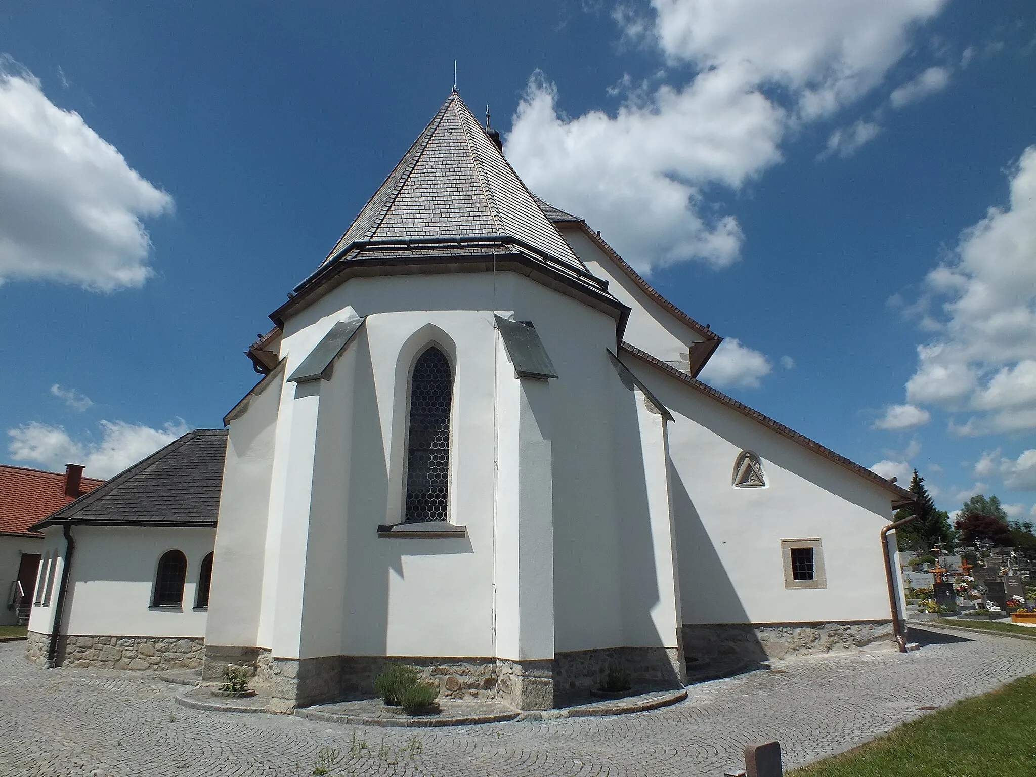 Photo showing: Grünbach (Upper Austria) - the church of Saint Nicholas from the east