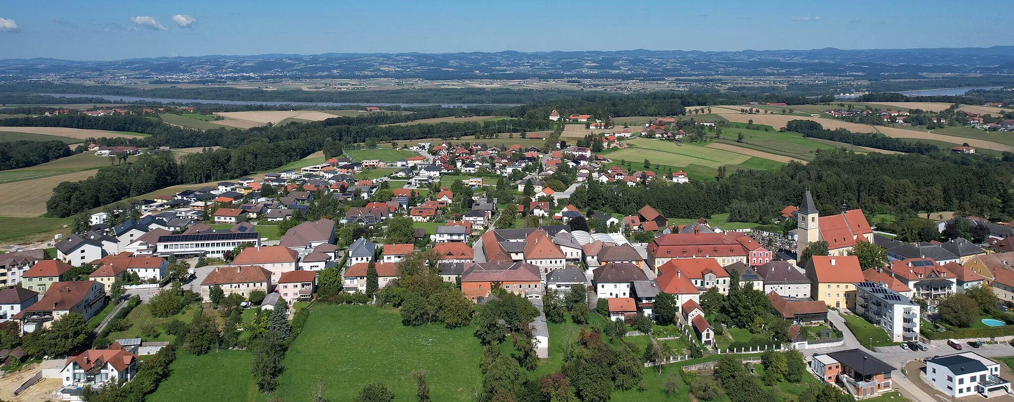 Photo showing: Aerial photograph of Strengberg, Direction of view North