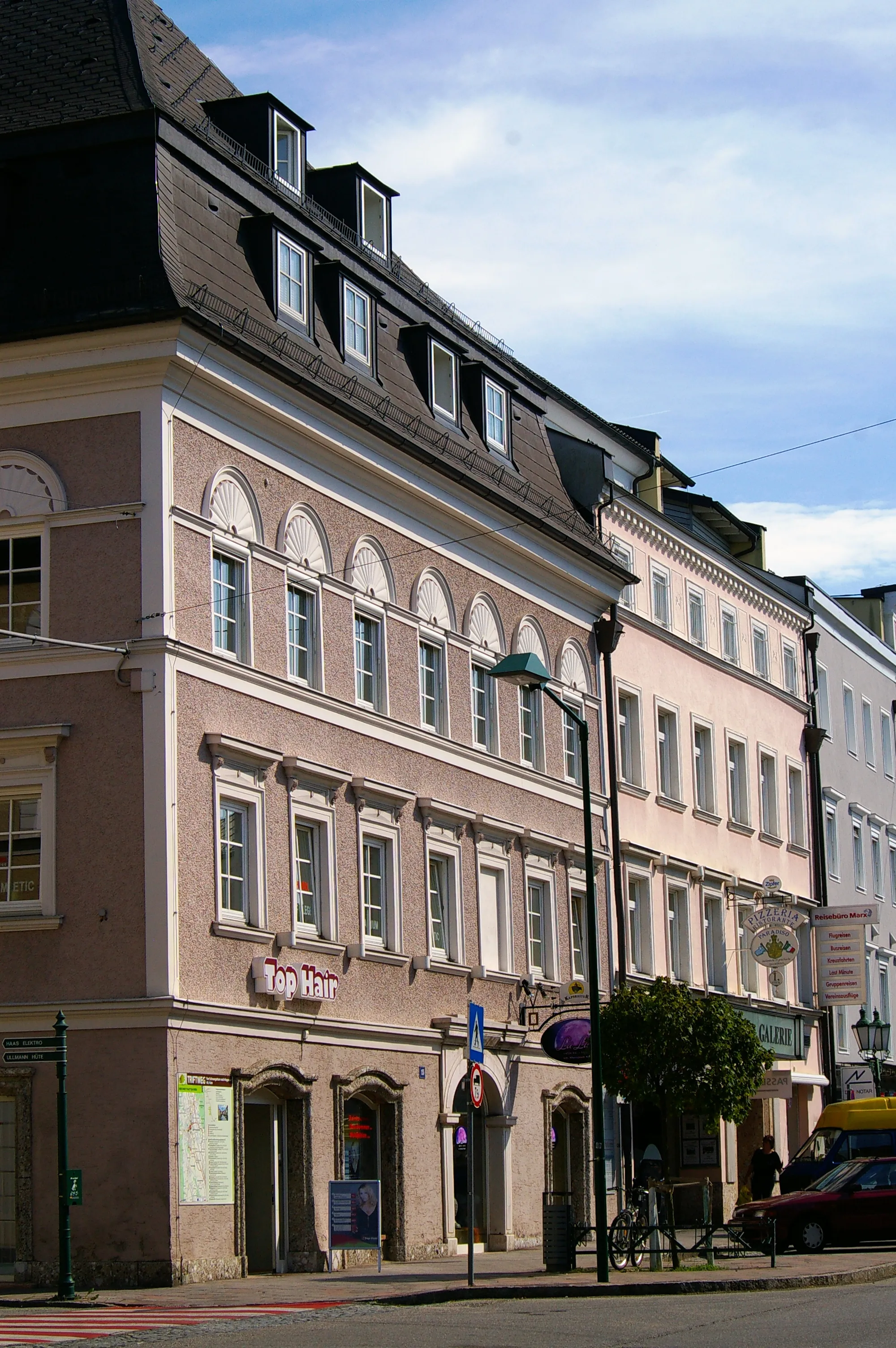 Photo showing: Old Houses along town place Mattighofen ,Austria