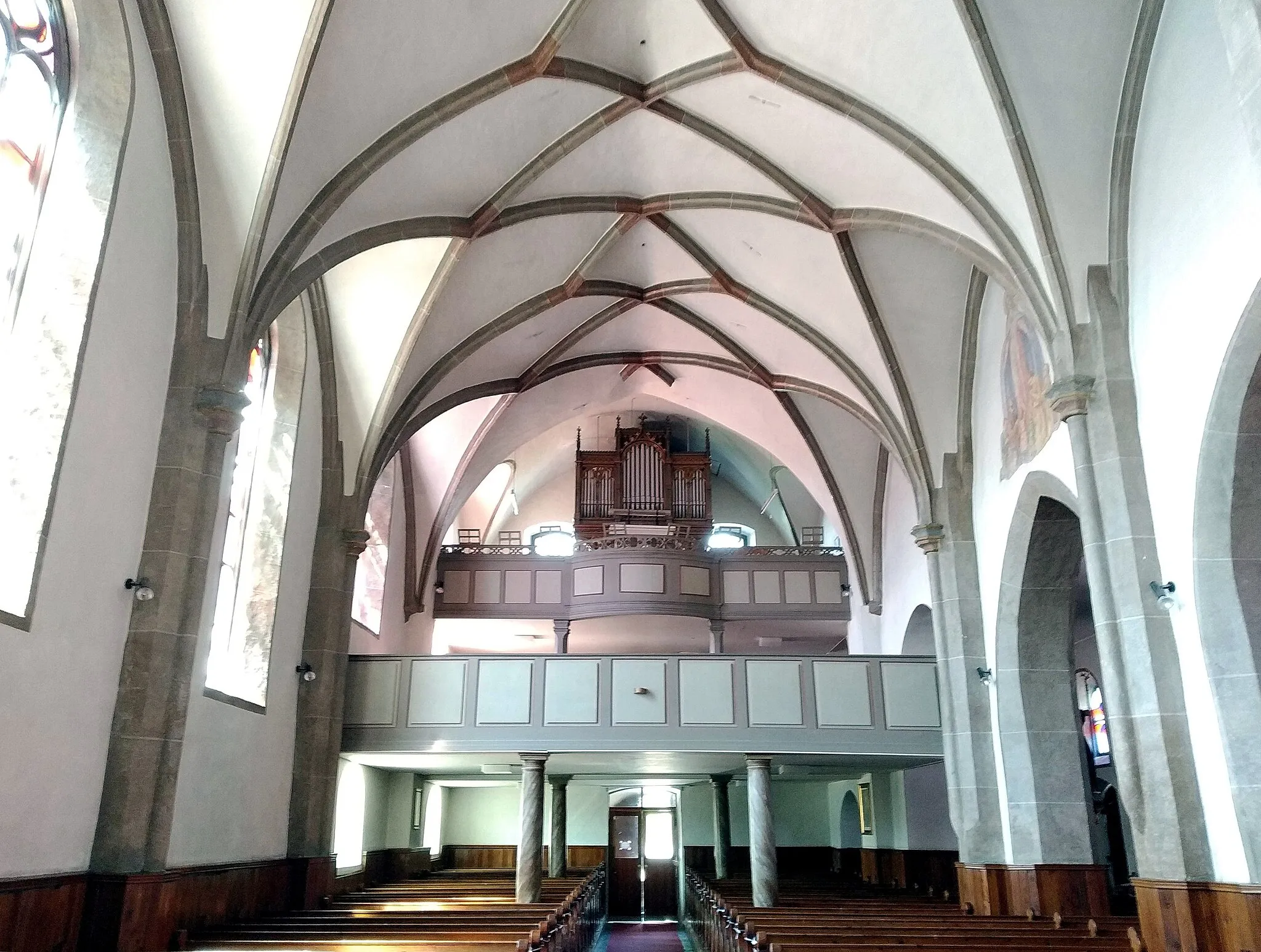 Photo showing: Ort im Innkreis, Bezirk Ried im Innkreis - Pfarrkirche Hl Andreas (gotisch, erweitert 19. Jh) - Orgelempore