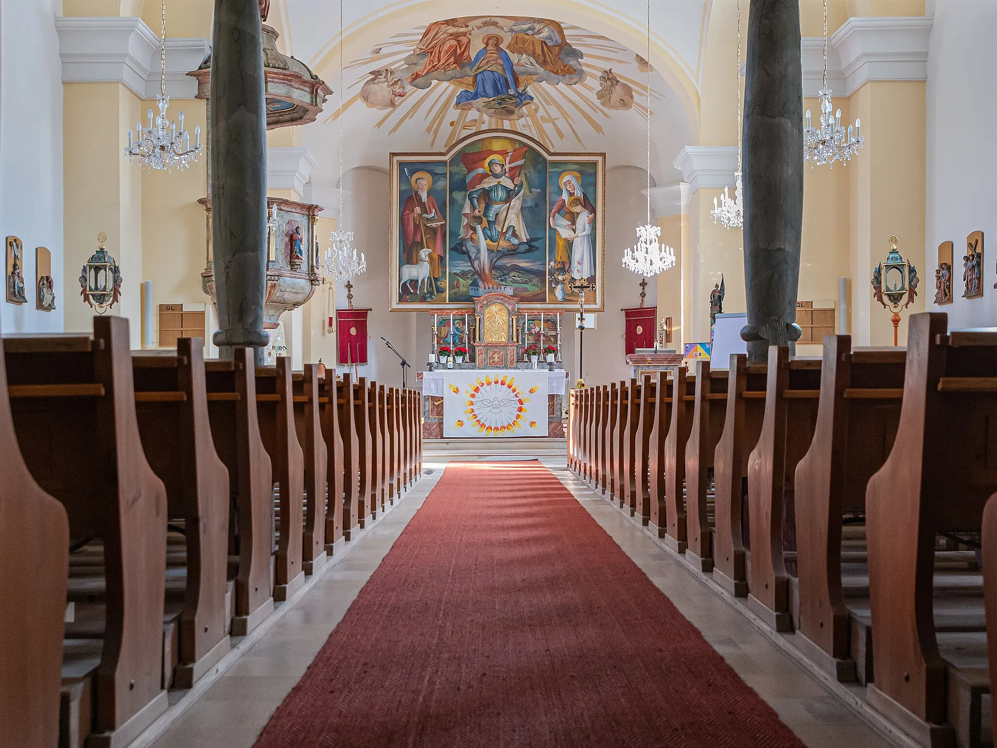 Photo showing: Nave of parish church in Steinbach am Ziehberg, Upper Austria