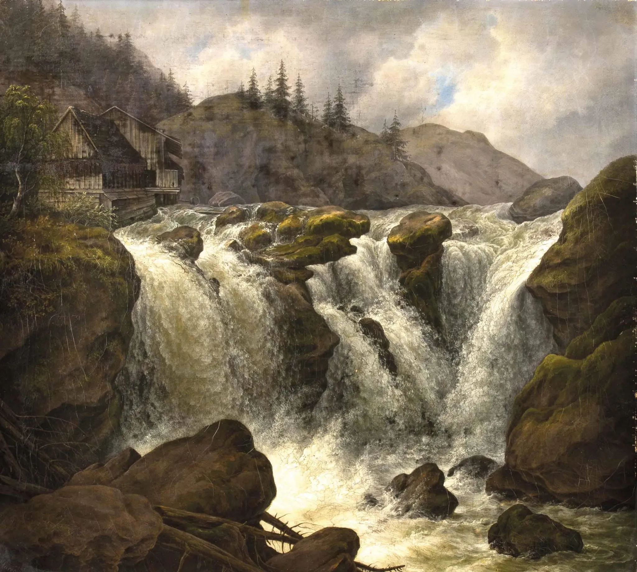 Photo showing: "Der Traunfall in Oberösterreich" unten links signiert: A. de Marées pinx(it), datiert: 1840, Öl auf Leinwand, ca. 73 x 82 cm