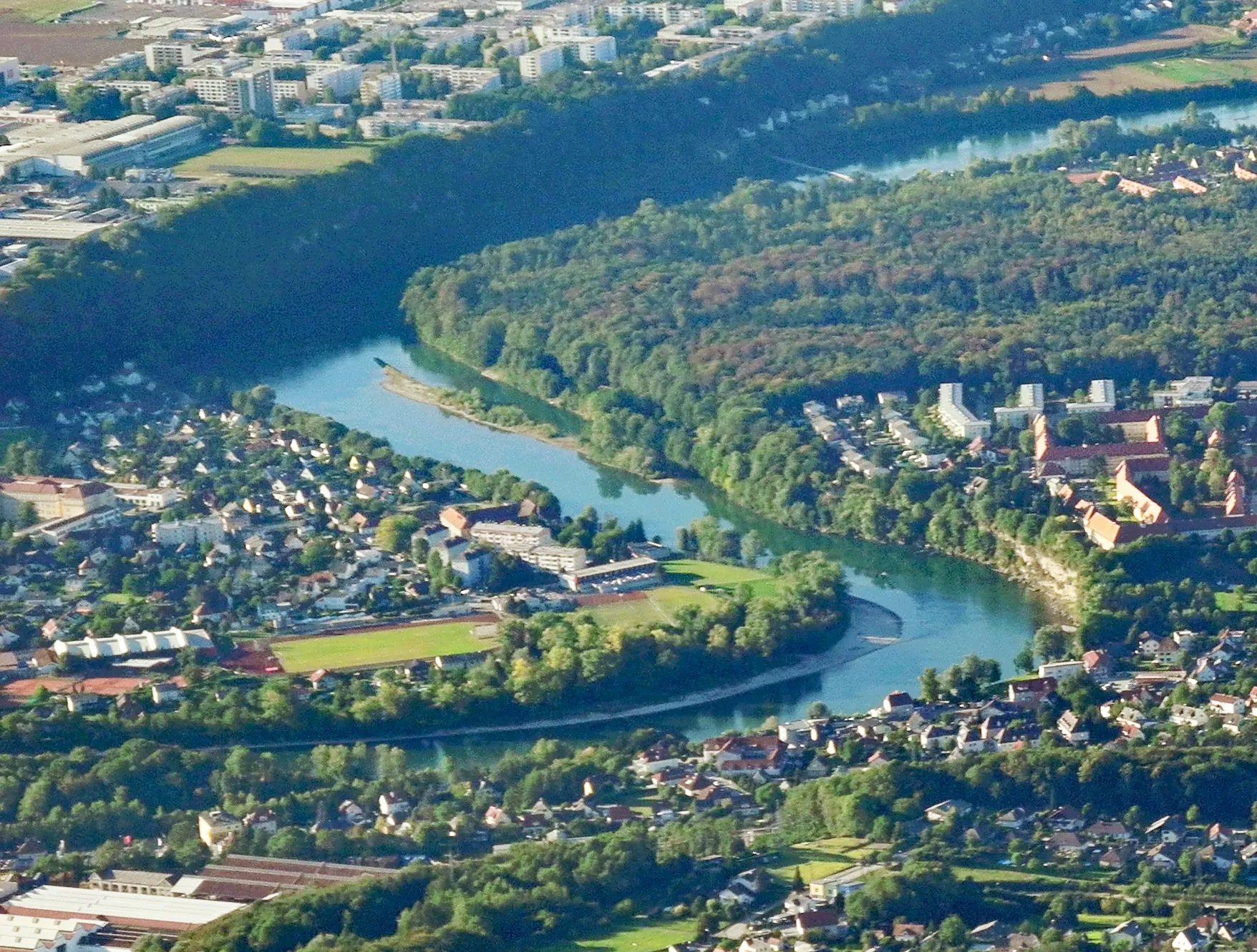Photo showing: Luftbild des Ennsknies in Steyr