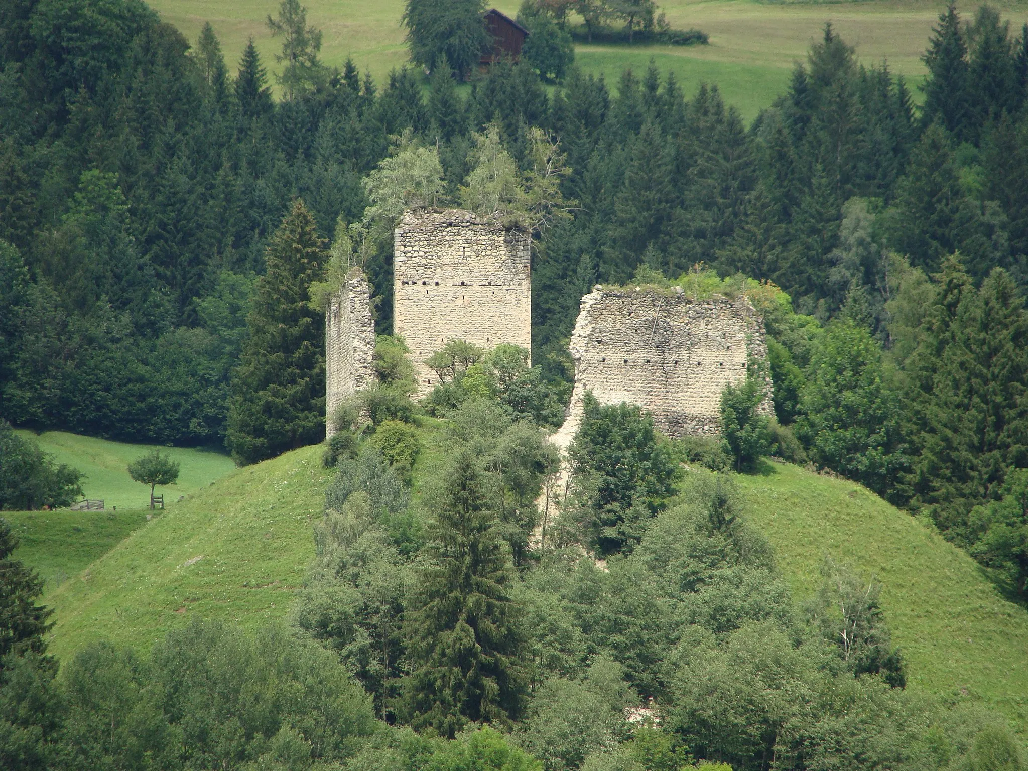 Photo showing: Burgruine Hieburg nahe Neukirchen am Großvenediger