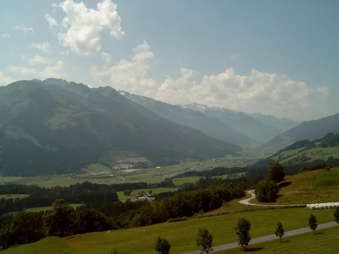 Photo showing: "Pass Thurn", south ramp, view to "Salzach" valley