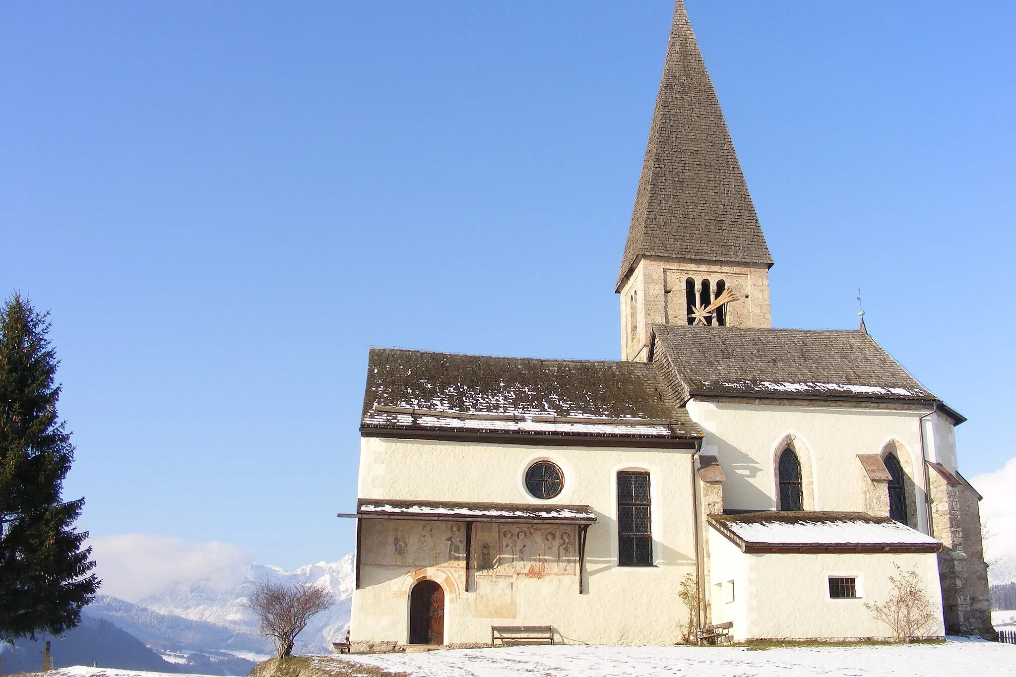 Photo showing: "Buchbergkircherl" church on the Buchberg, Bischofshofen, near Salzburg, Austria