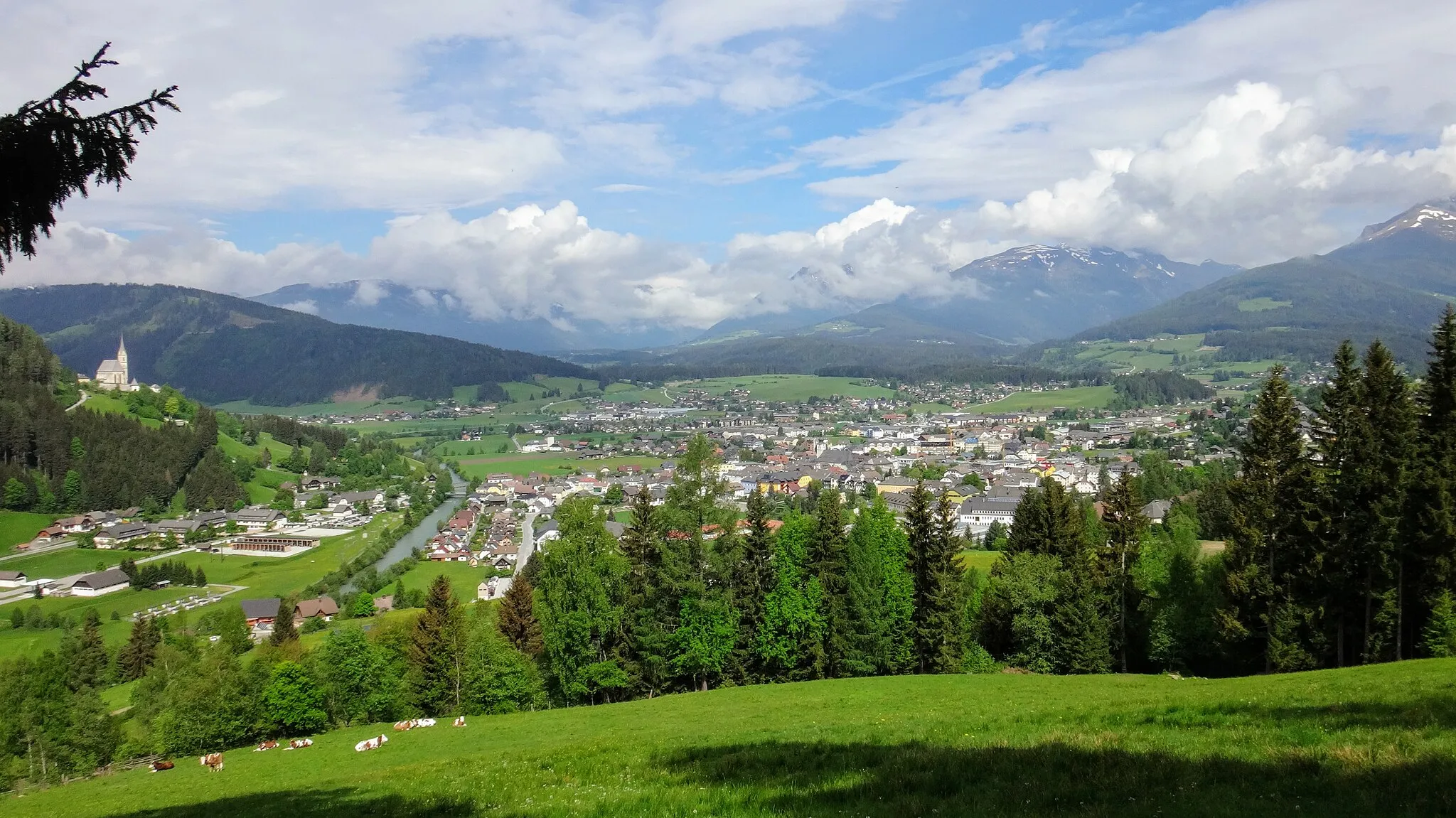 Photo showing: Blick von Osten auf den Markt Tamsweg, Salzburg