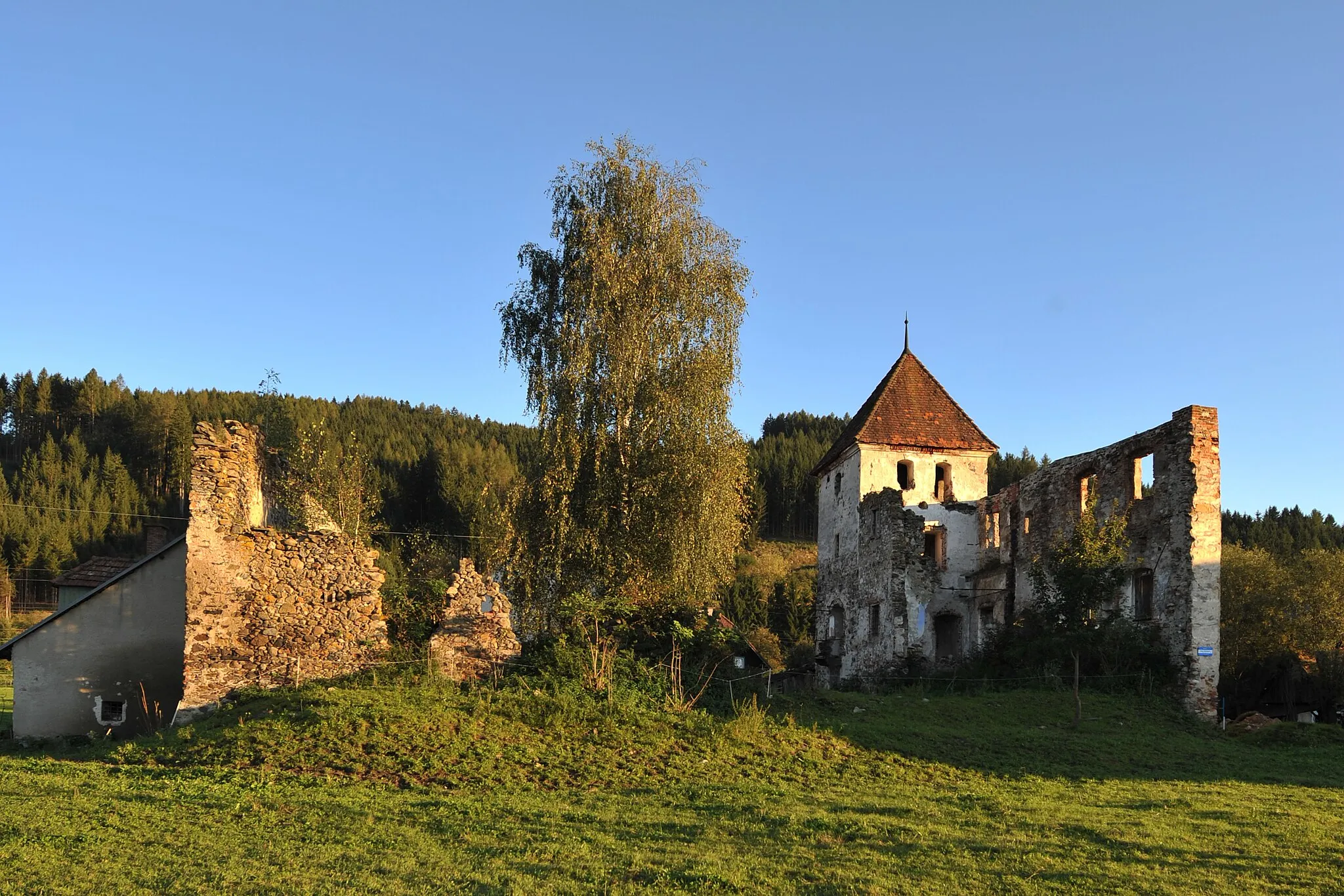 Photo showing: Turm der Ruine Einödhof

Dieses Foto wurde im Rahmen des von Wikimedia Österreich unterstützten Projekts Wiki takes oberes Murtal erstellt.

The making of this work was supported by Wikimedia Austria.
For other files made with the support of Wikimedia Austria, please see the category Supported by Wikimedia Österreich.