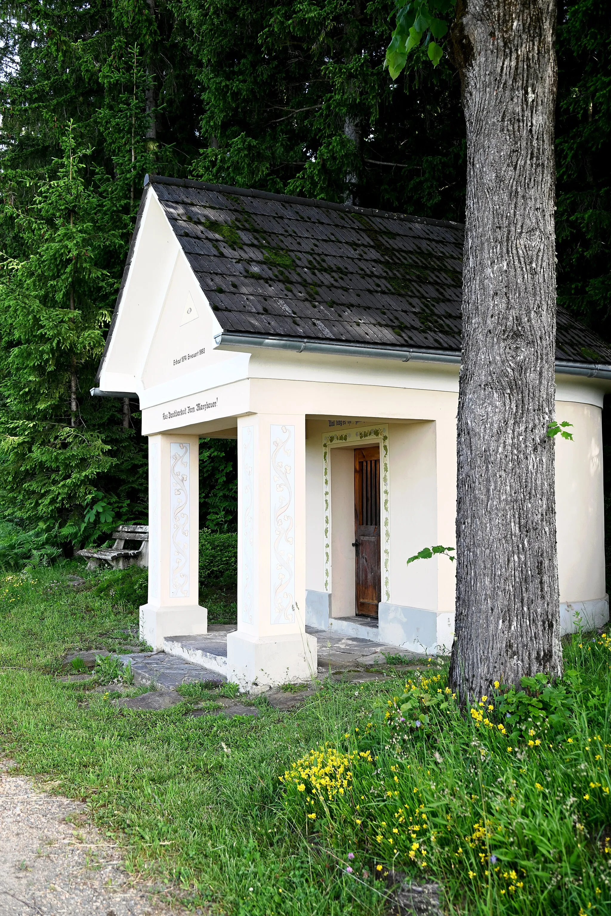 Photo showing: Kapelle beim Bauernhof vlg. Marxbauer an der Hebalmstraße in Rettenbach-Kloster, Deutschlandsberg