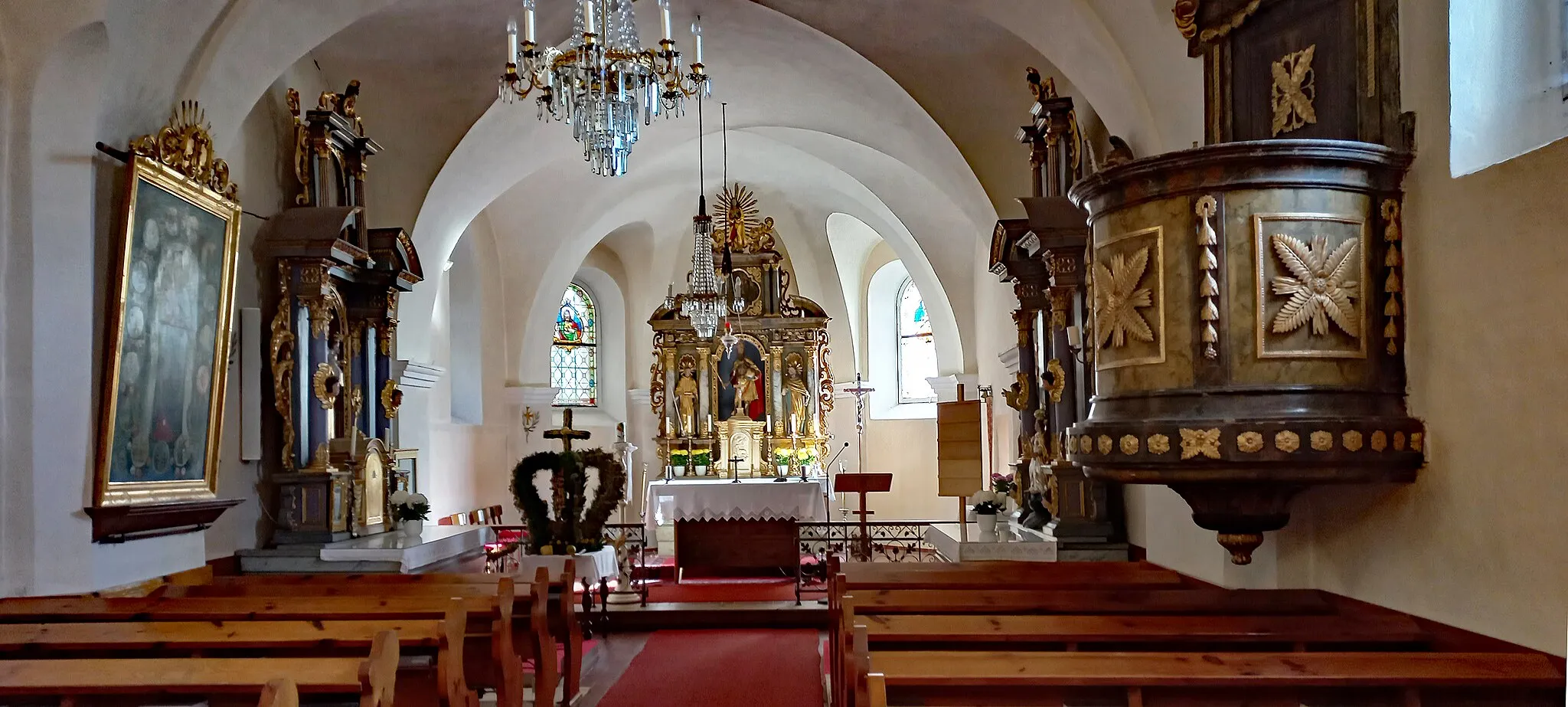 Photo showing: Pfarrkirche Sankt Oswald in Freiland Kirchenschiff