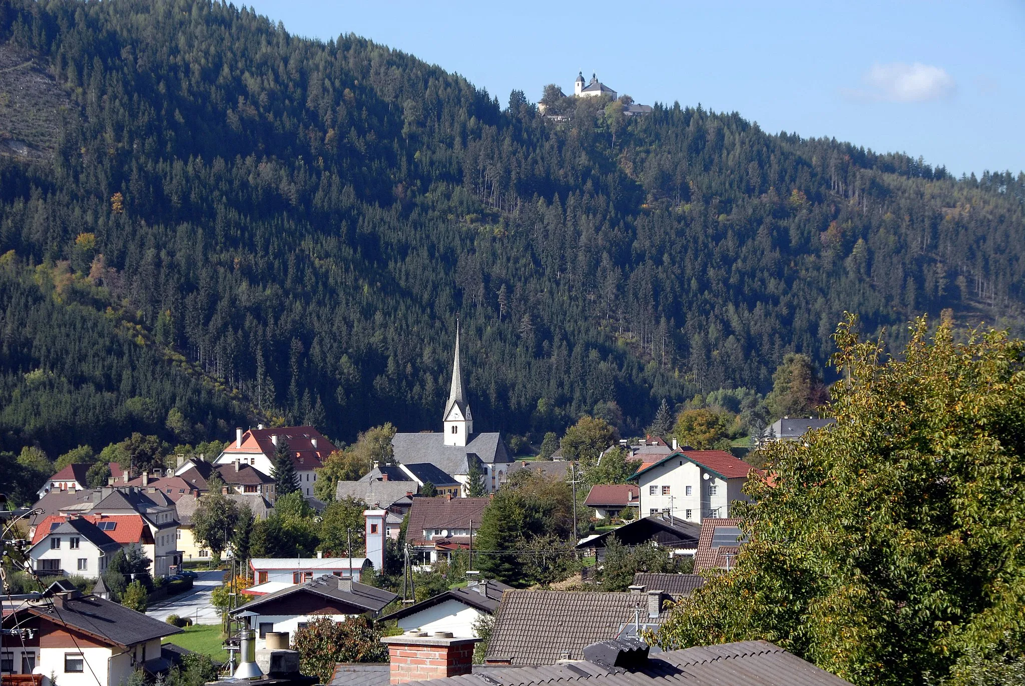 Photo showing: Wieting with pilgrimage church Maria Hilf, municipality Klein Sankt Paul, district Sankt Veit an der Glan, Carinthia / Austria / EU