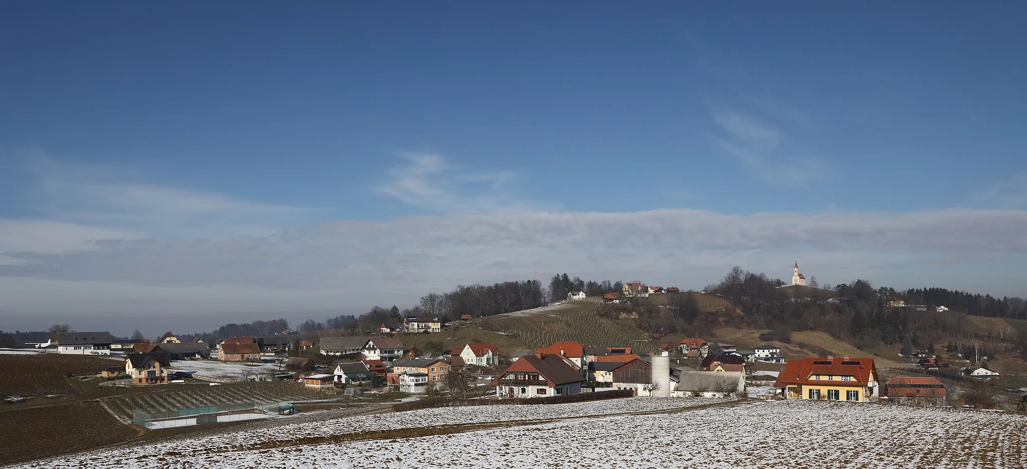Photo showing: Blick auf die Ortschaft Glojach von Süden. Steiermark, Österreich