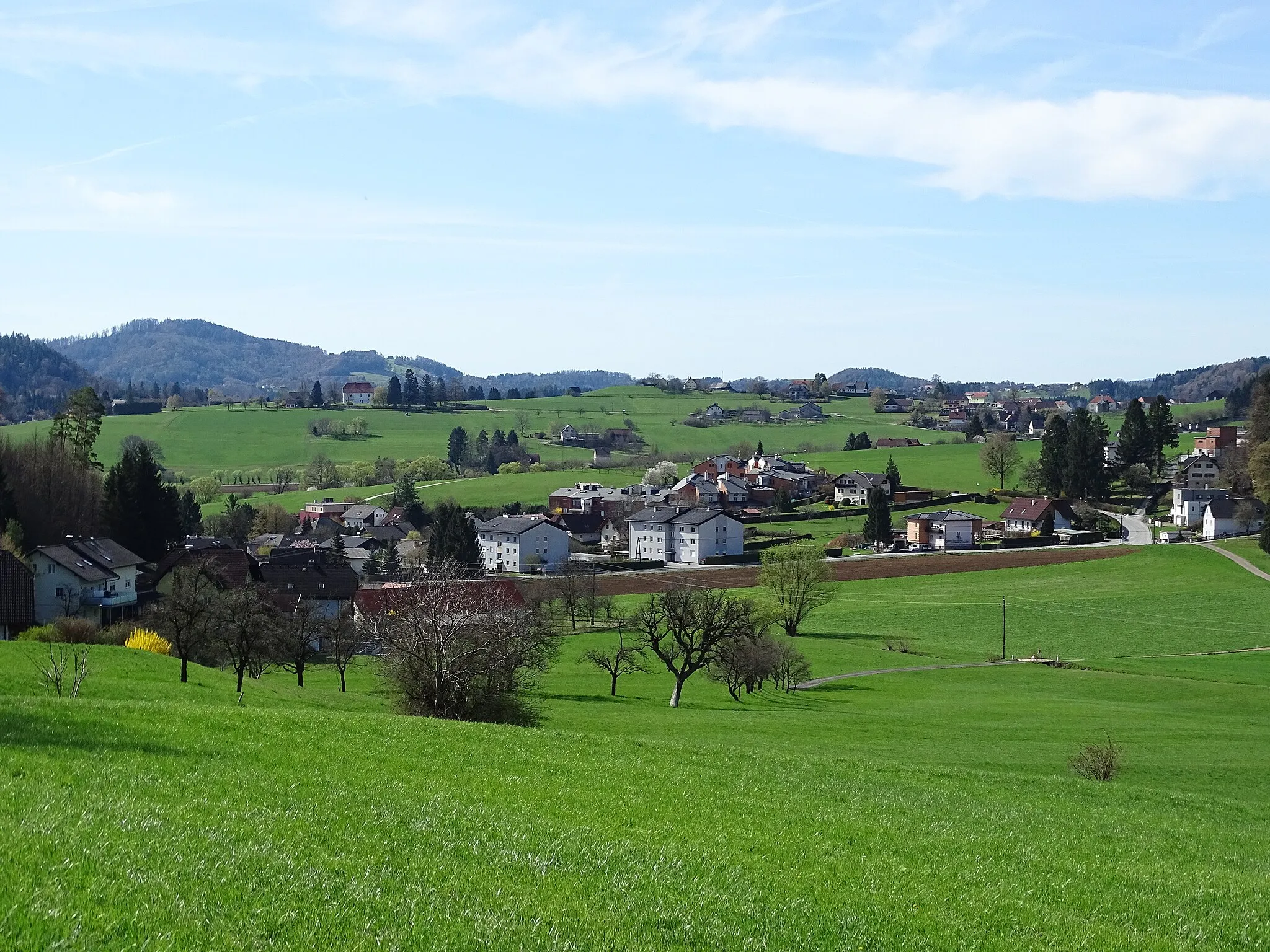 Photo showing: View of the village Hörgas from north