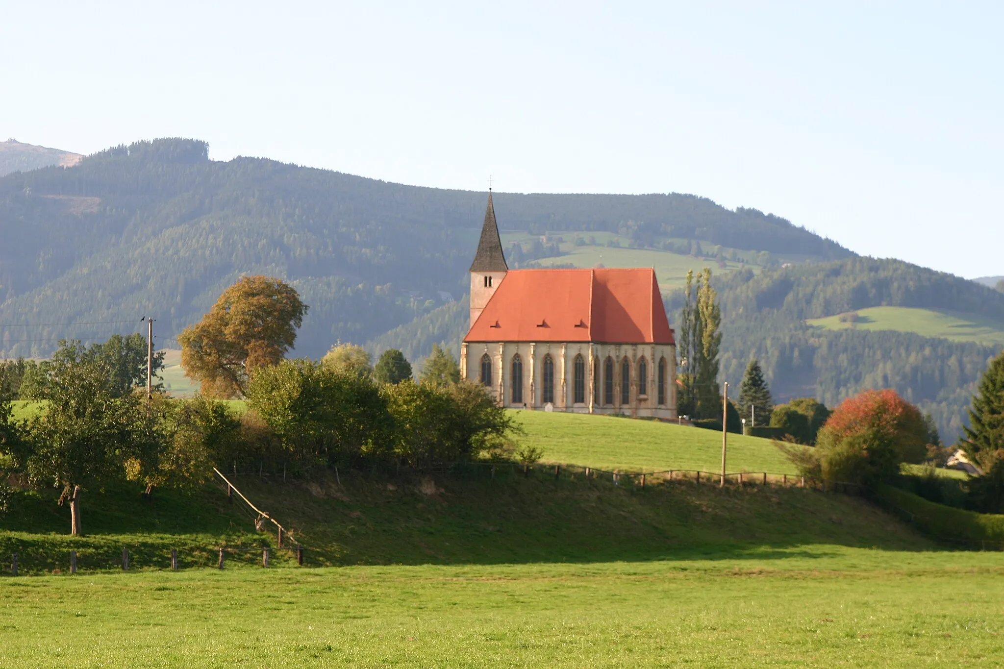 Photo showing: Panoramafoto mit Kirche St. Marein/Knittelfeld