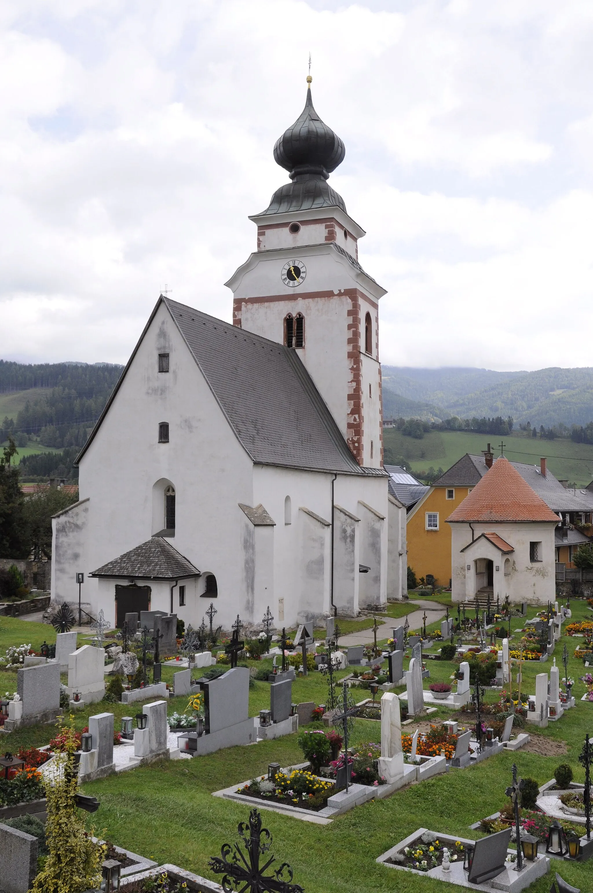 Photo showing: Parish church Saint James the Greater in Reichenfels, municipality Reichenfels, district Wolfsberg, Carinthia / Austria / EU