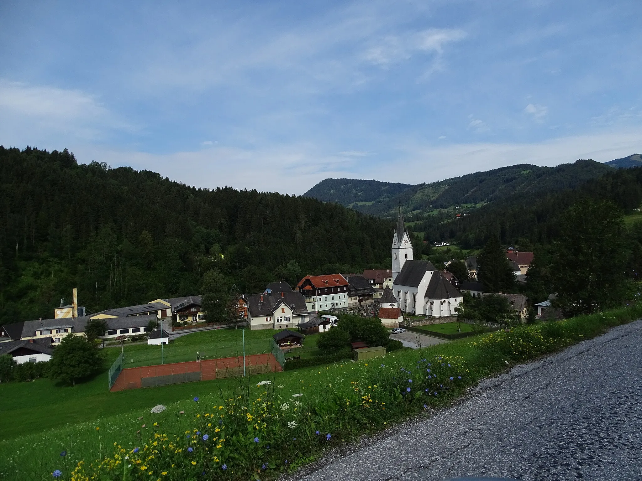 Photo showing: Blick von Westen auf den Hauptort von Geistthal in der Gemeinde Geistthal-Södingberg