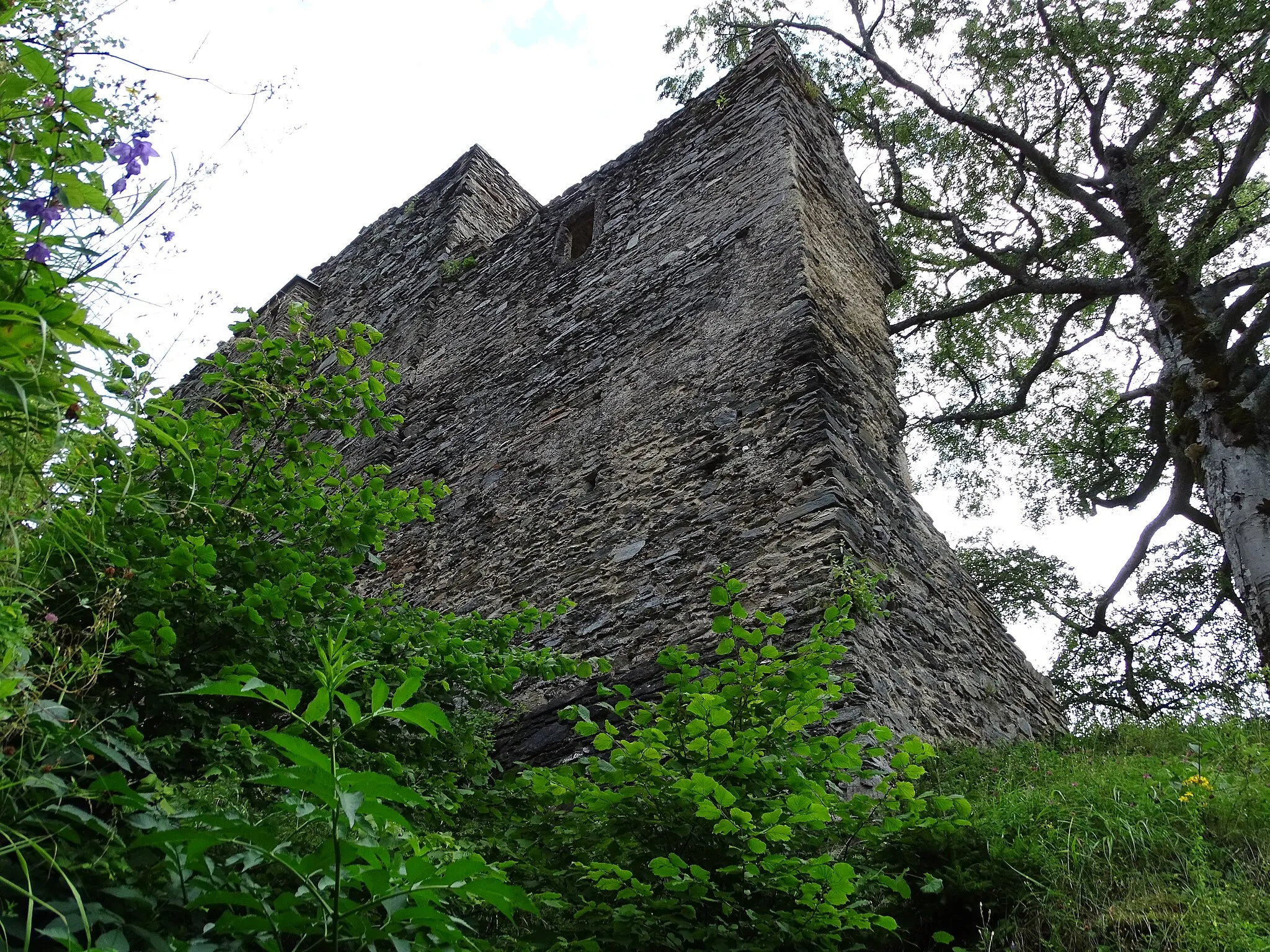 Photo showing: Blick vom Zwinger auf den Bergfried der Burg Hauenstein bei Gallmannsegg in der Gemeinde Kainach bei Voitsberg