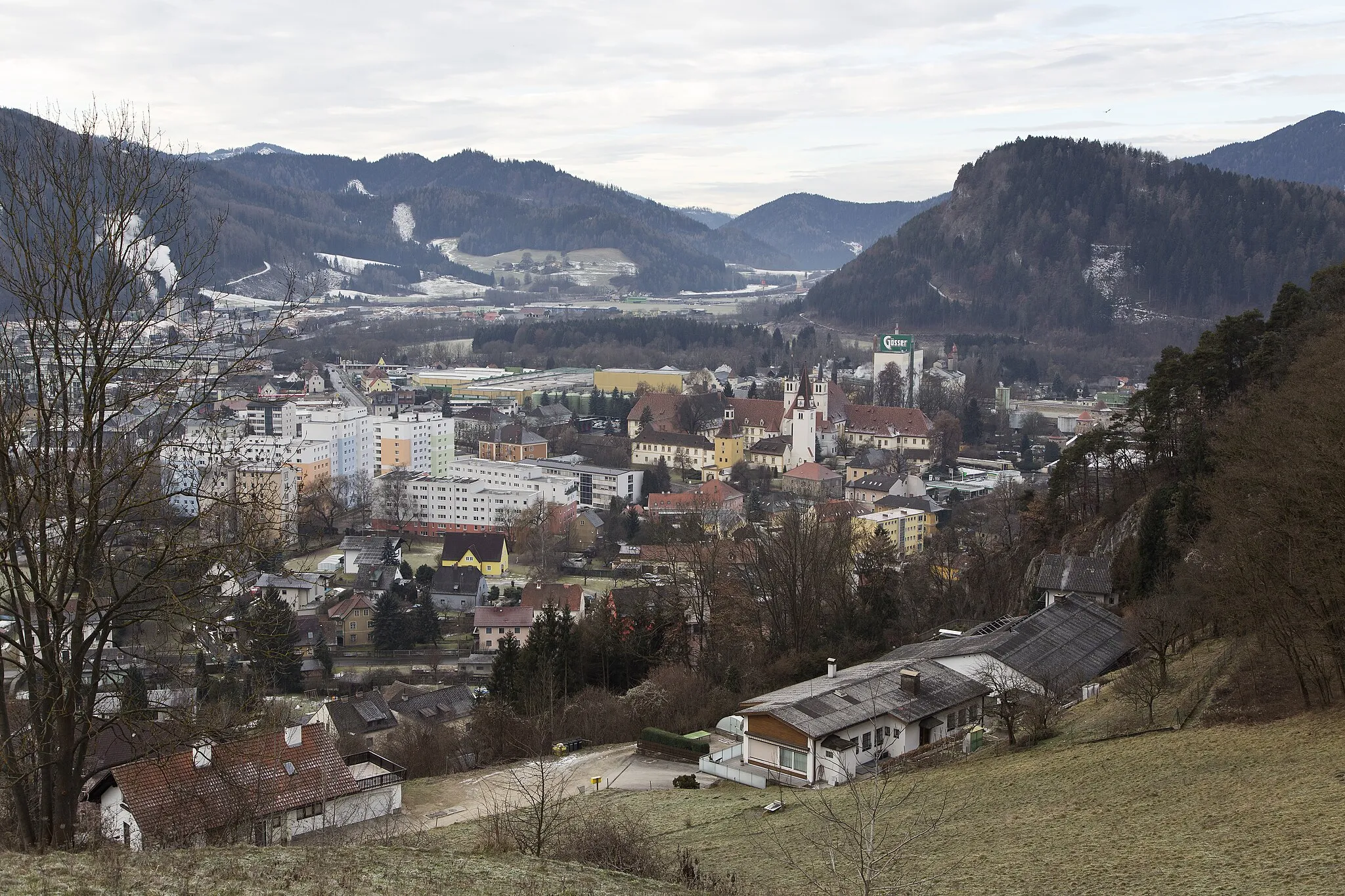 Photo showing: Leoben Göss vom Kalvarienberg