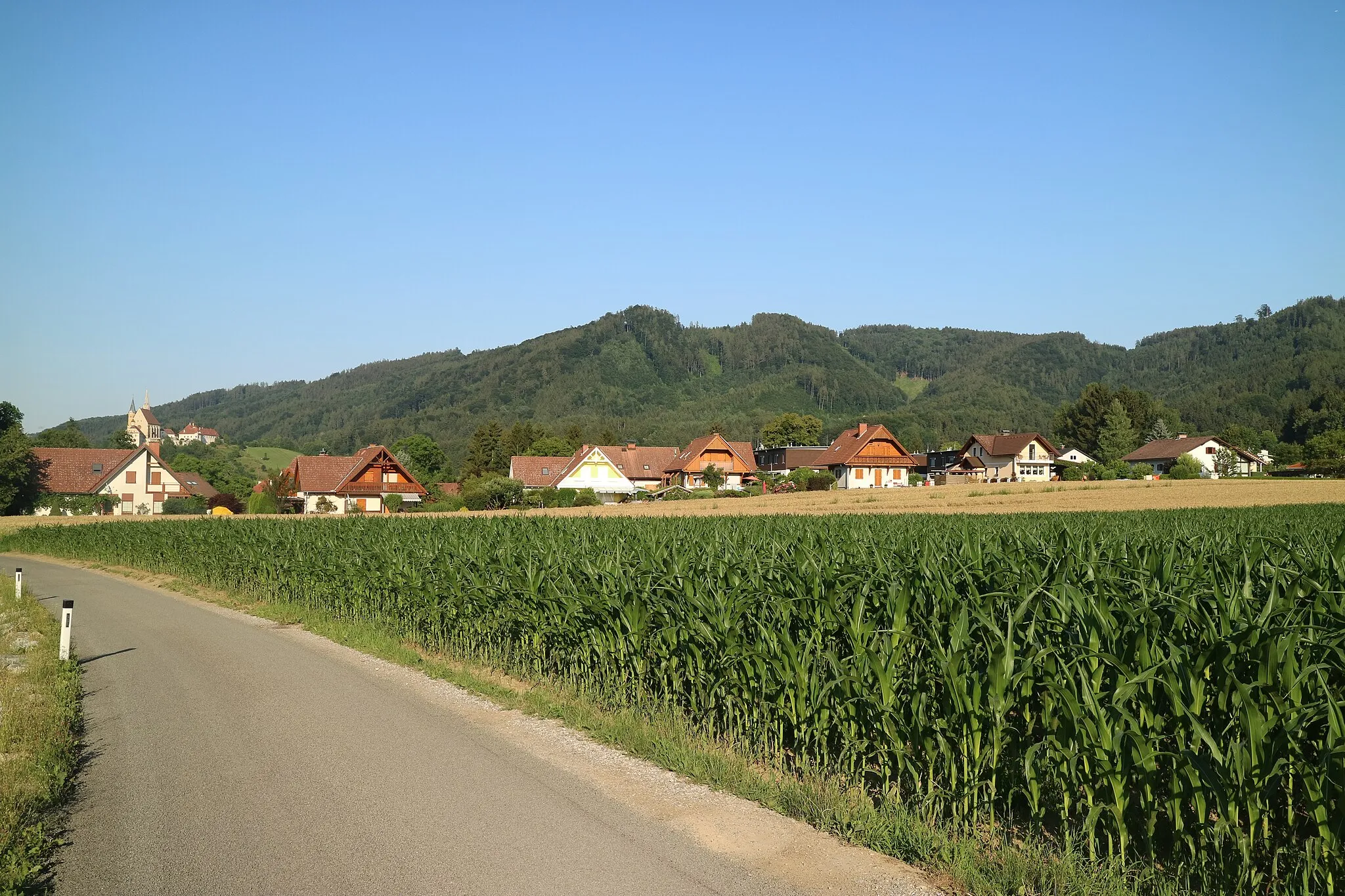 Photo showing: Frauenkogel von Nordwesten (Hundsdorf), Gemeinde Gratwein-Straßengel (Steiermark)