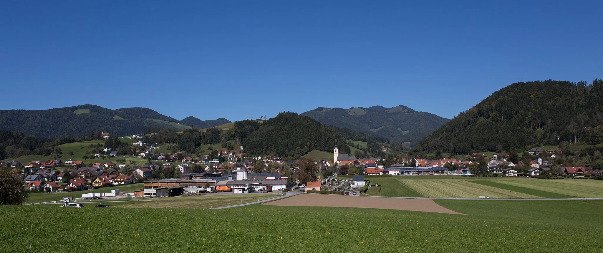 Photo showing: Passail in der Steiermark von Süden gesehen. Austria