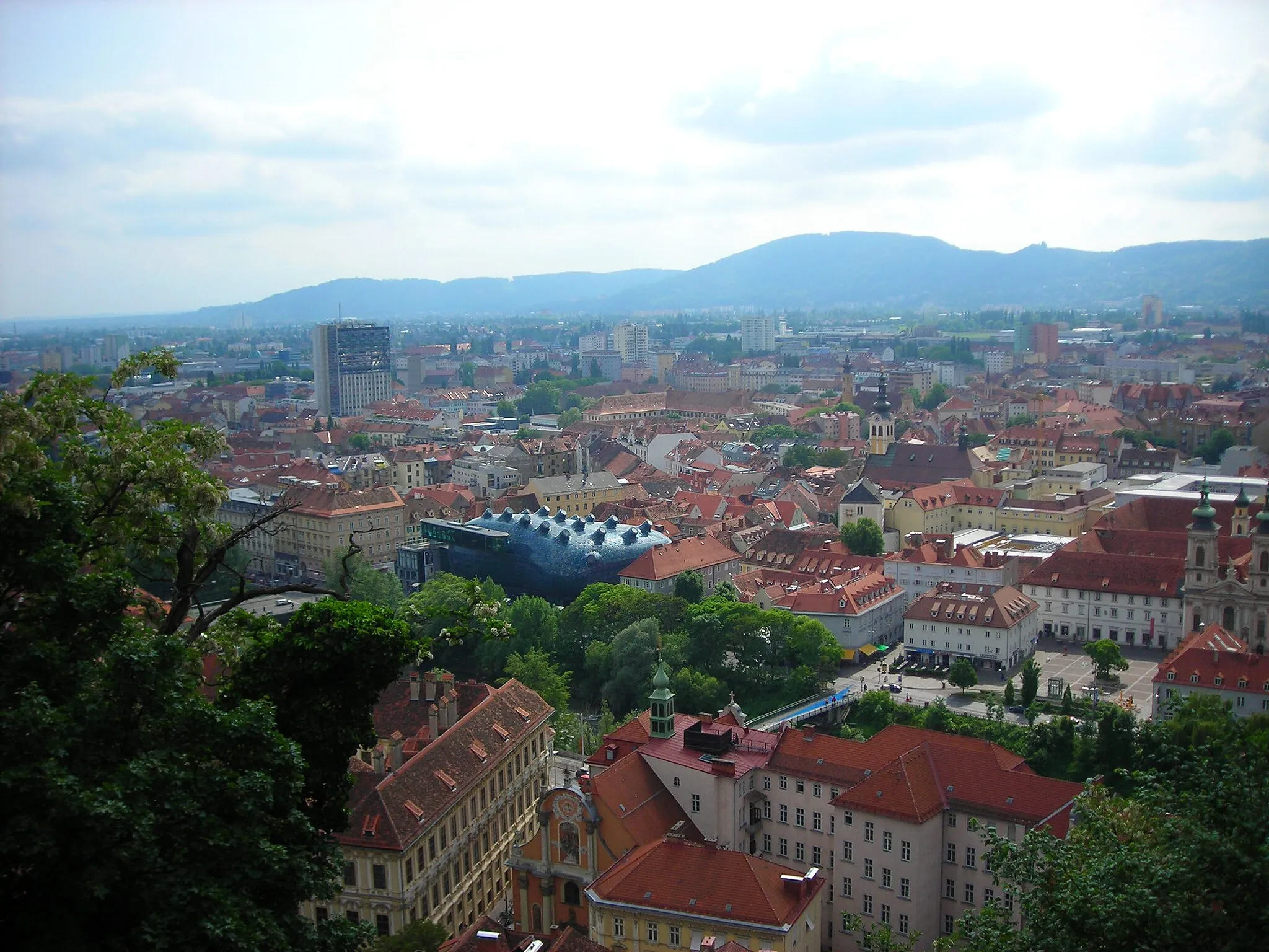 Photo showing: Blick vom Uhrturm auf Graz