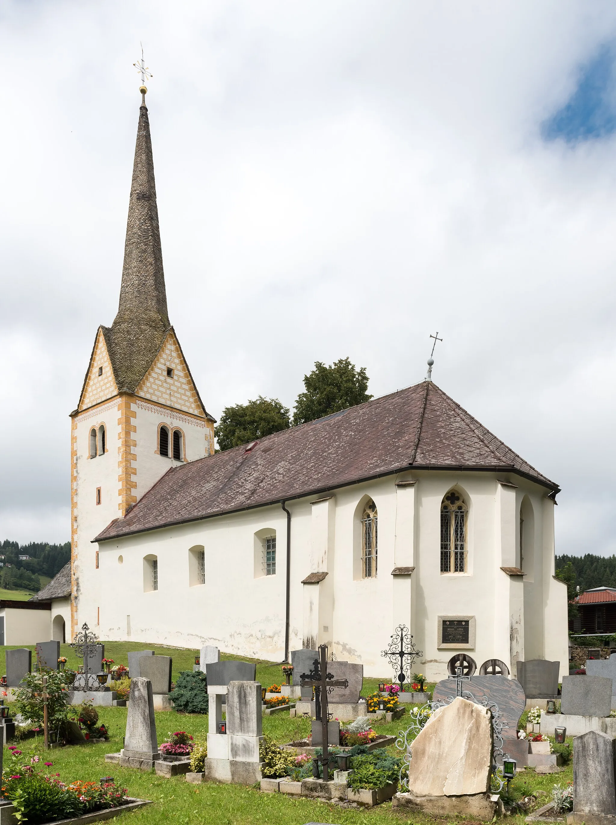 Photo showing: Subsidiary church Saint Bartholomew with cemetery in Aichberg, municipality Wolfsberg, district Wolfsberg, Carinthia, Austria, EU