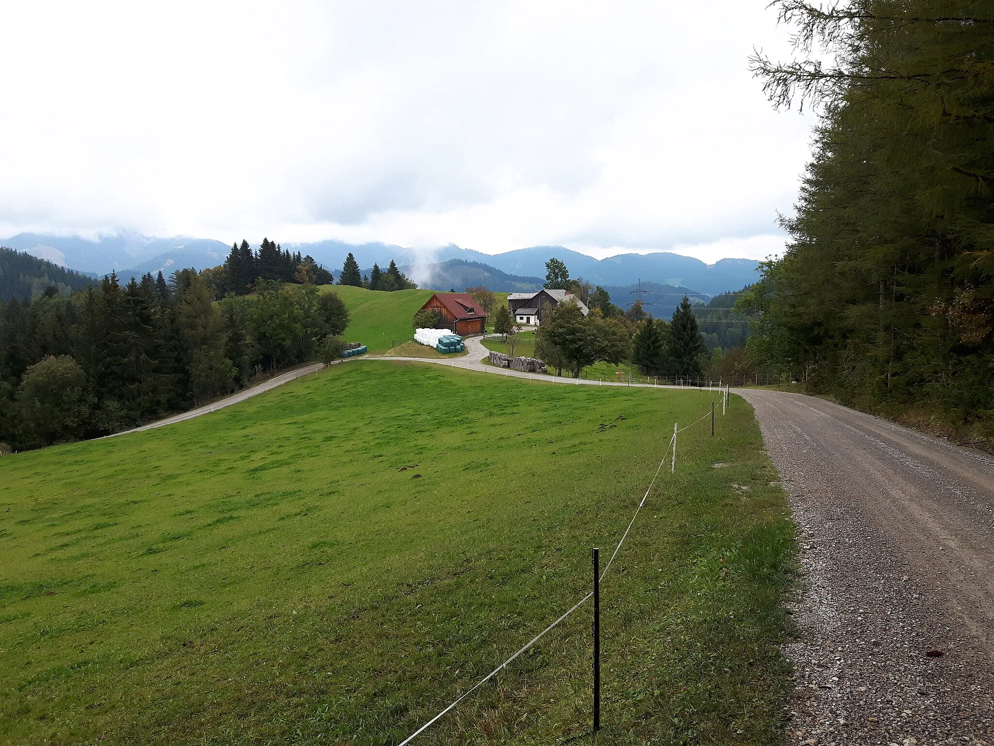 Photo showing: The isolated farmstead Feger in the cadastral community Neuhof, Übelbach, Styria