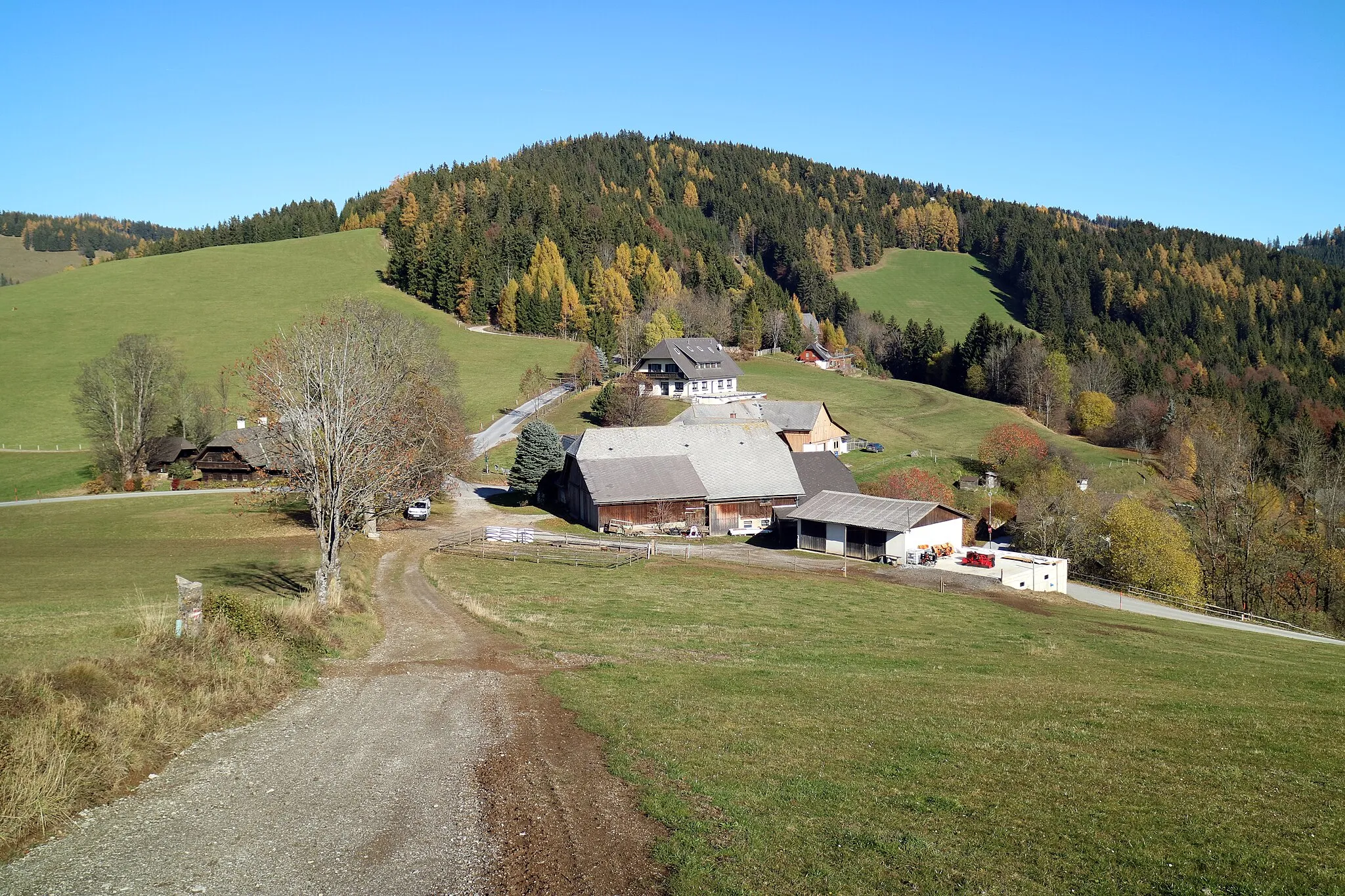 Photo showing: Blick auf Gschaid, Gemeinde Sankt Kathrein am Offenegg, Steiermark