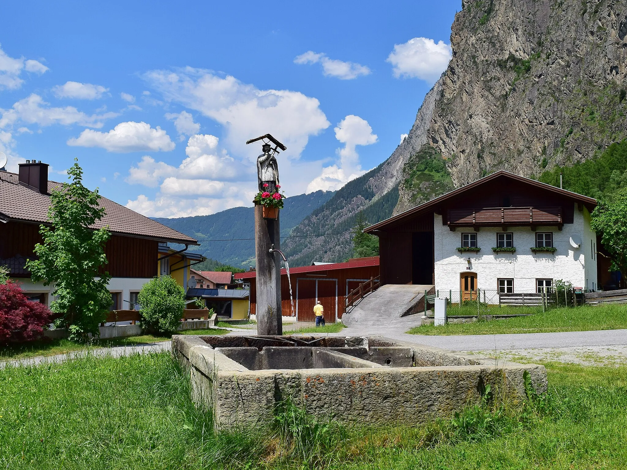 Photo showing: Brunnen hl. Johannes Nepomuk in Lehn