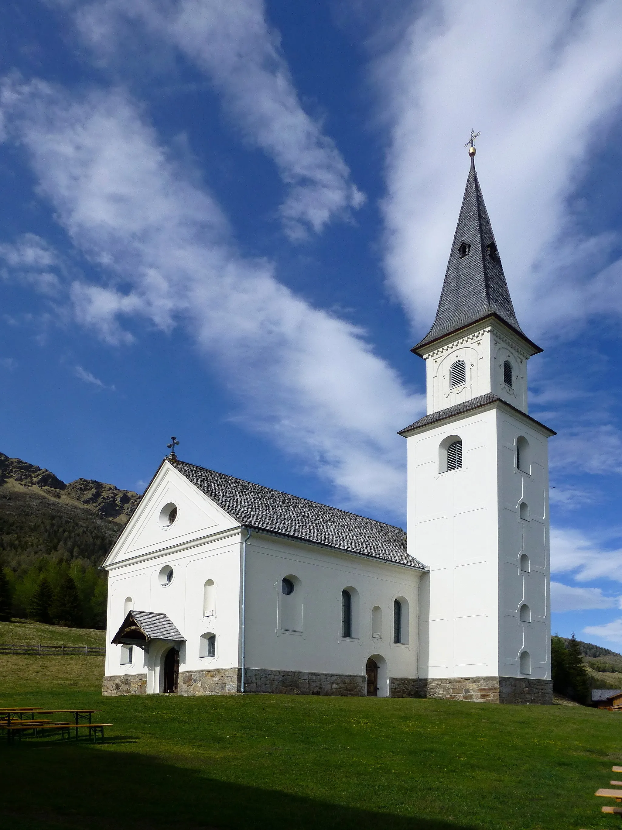 Photo showing: Wallfahrtskirche Marterle oberhalb von Rangersdorf