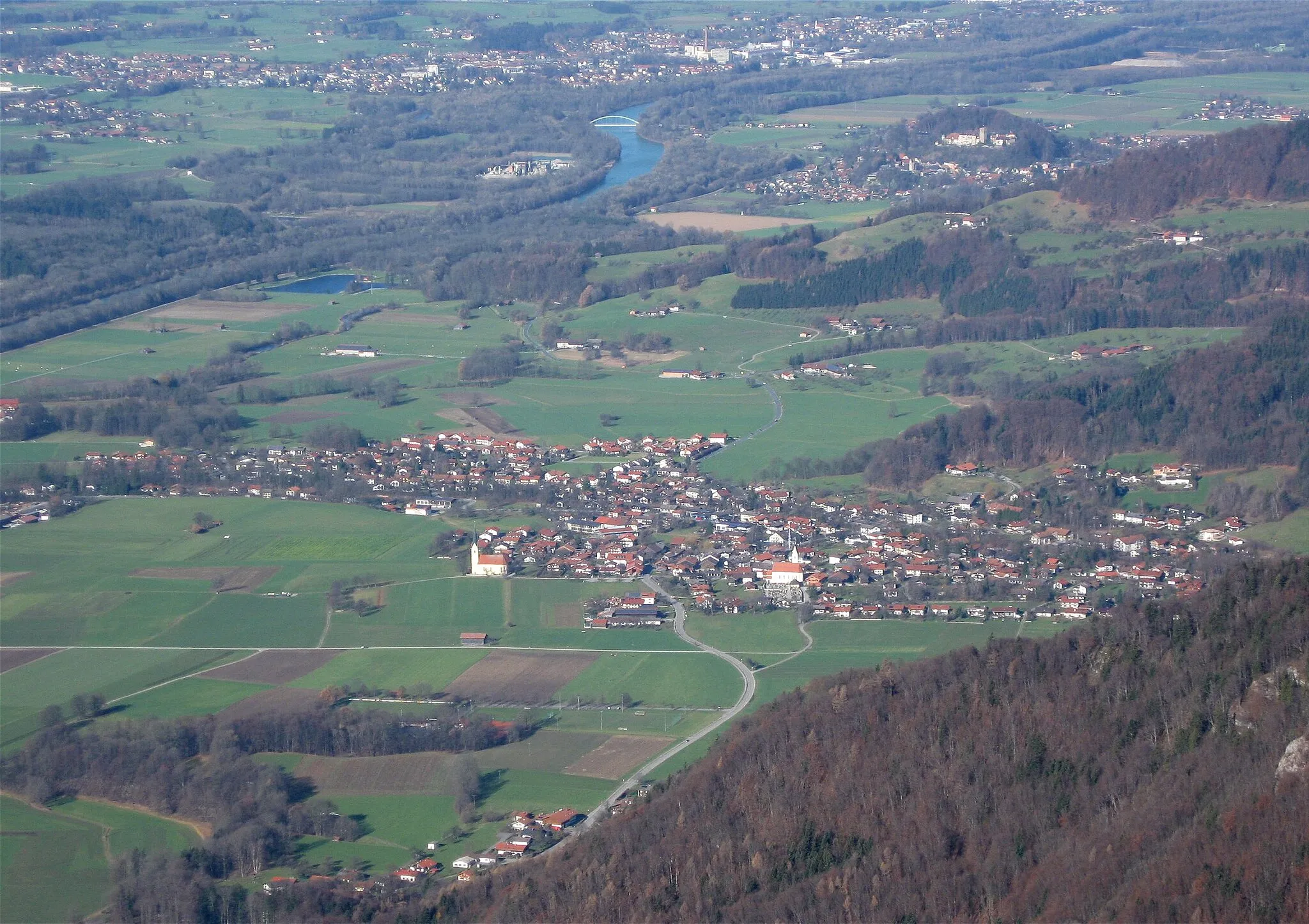 Photo showing: Nußdorf a.Inn vom Kranzhorn aus gesehen