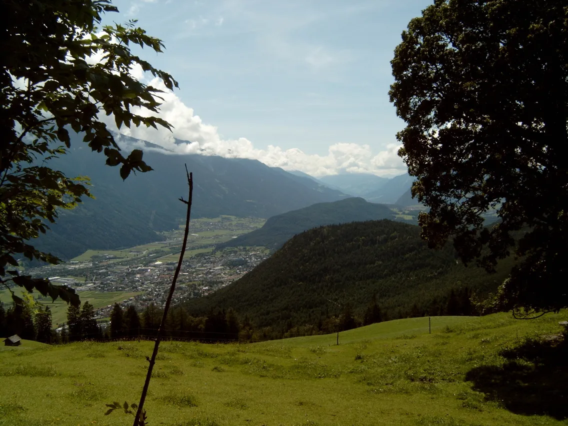 Photo showing: "Buchener Höhe", view to "Telfs" and the "Inn" valley