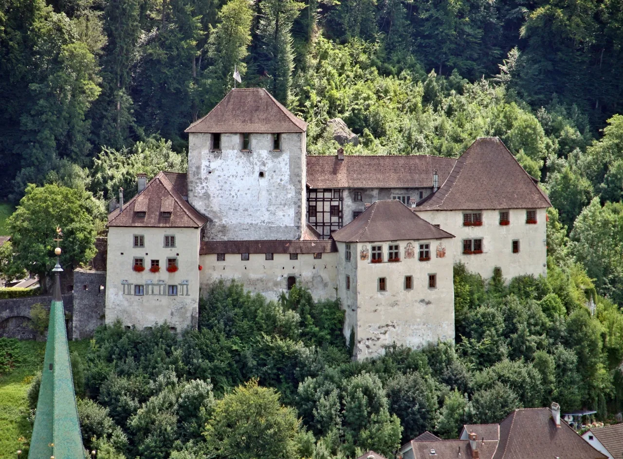 Photo showing: Feldkirch (Vorarlberg): Blick vom Ardetzenberg zur Schattenburg.