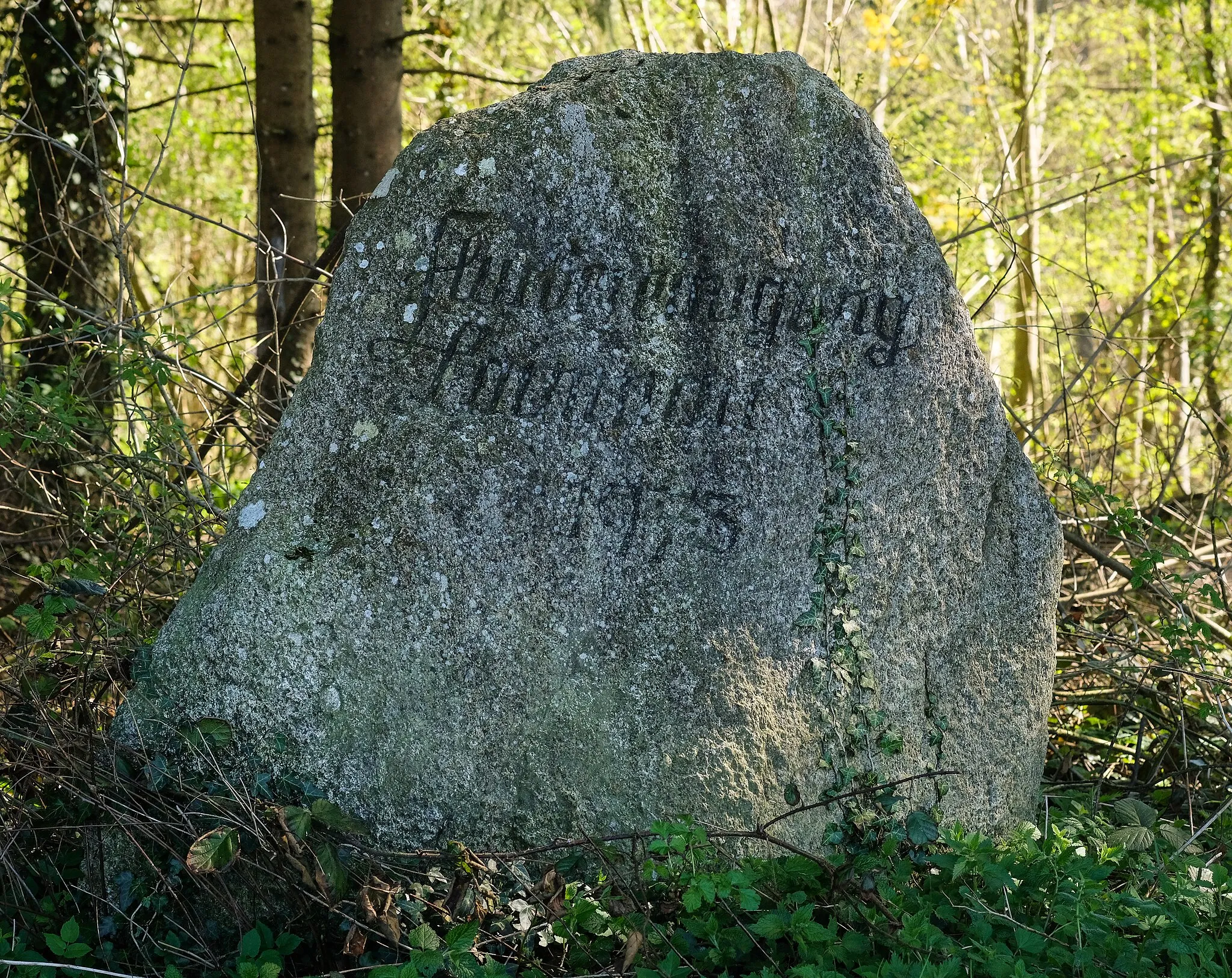 Photo showing: Memorial stone land consolidation, 1975, Tettnang-Laimnau, Bodenseekreis, Baden-Württemberg, Germany