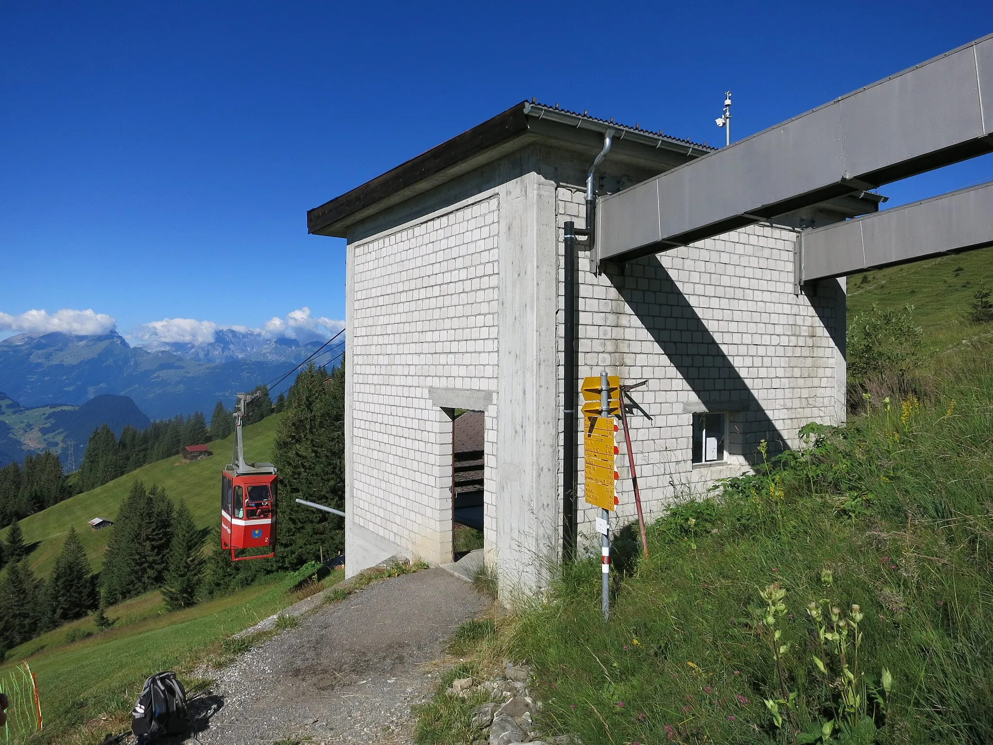 Photo showing: Luftseilbahn Fanas–Eggli, Fanas GR, Schweiz: Bergstation