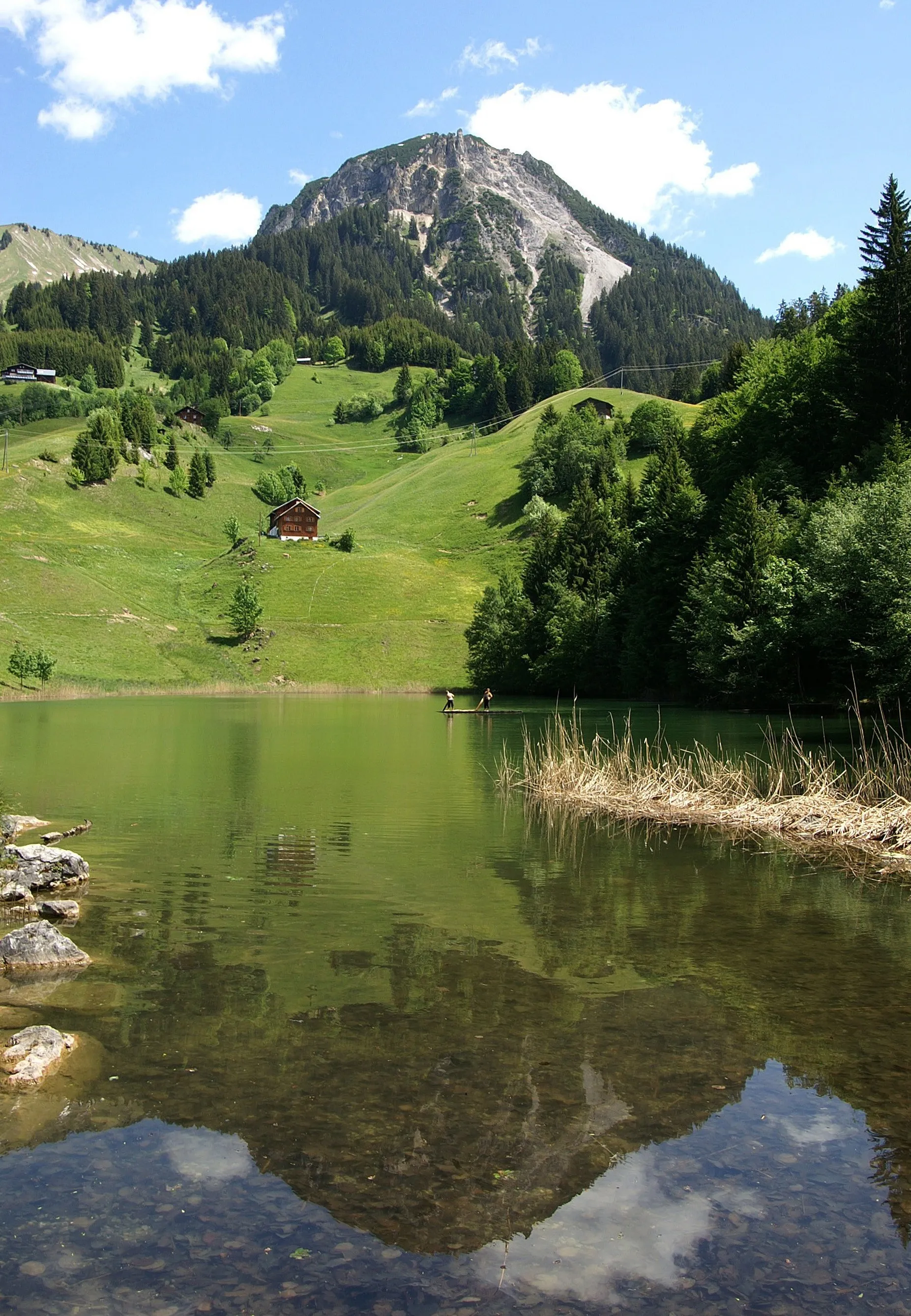 Photo showing: Blick vom Seewaldsee auf die Blasenka 2004m. Der See liegt in einem Talkessel im Gemeindegebiet von Fontanella im Große Walsertal, Vorarlberg.