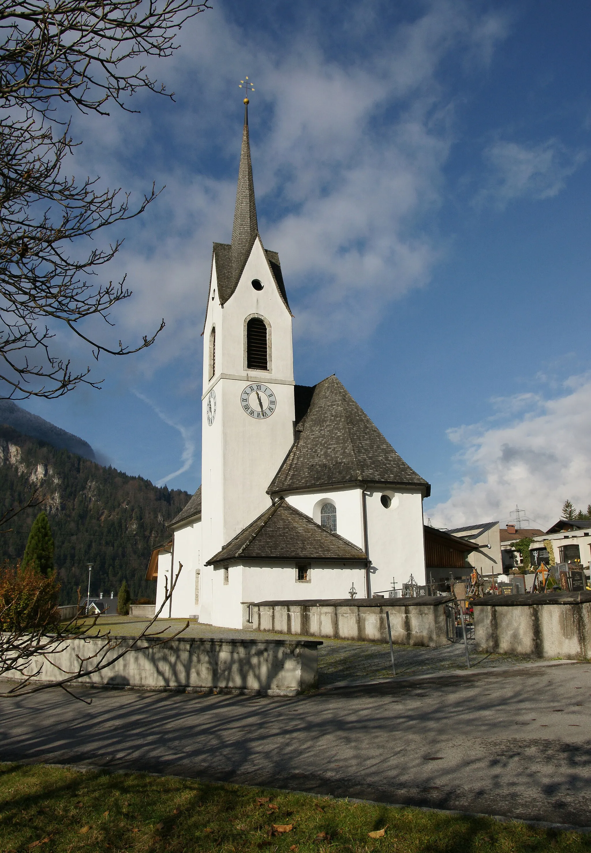 Photo showing: Pfarrkirche hl Antonius Eremit von Sankt Anton im Montafon, Vorarlberg.