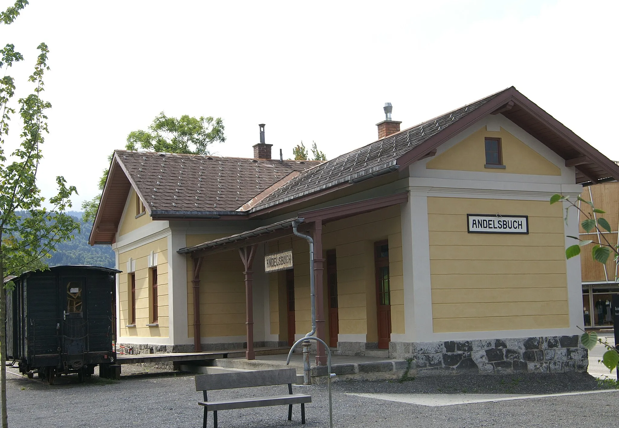 Photo showing: alter Bahnhof (heute Kulturtreff) der Gemeinde Andelsbuch