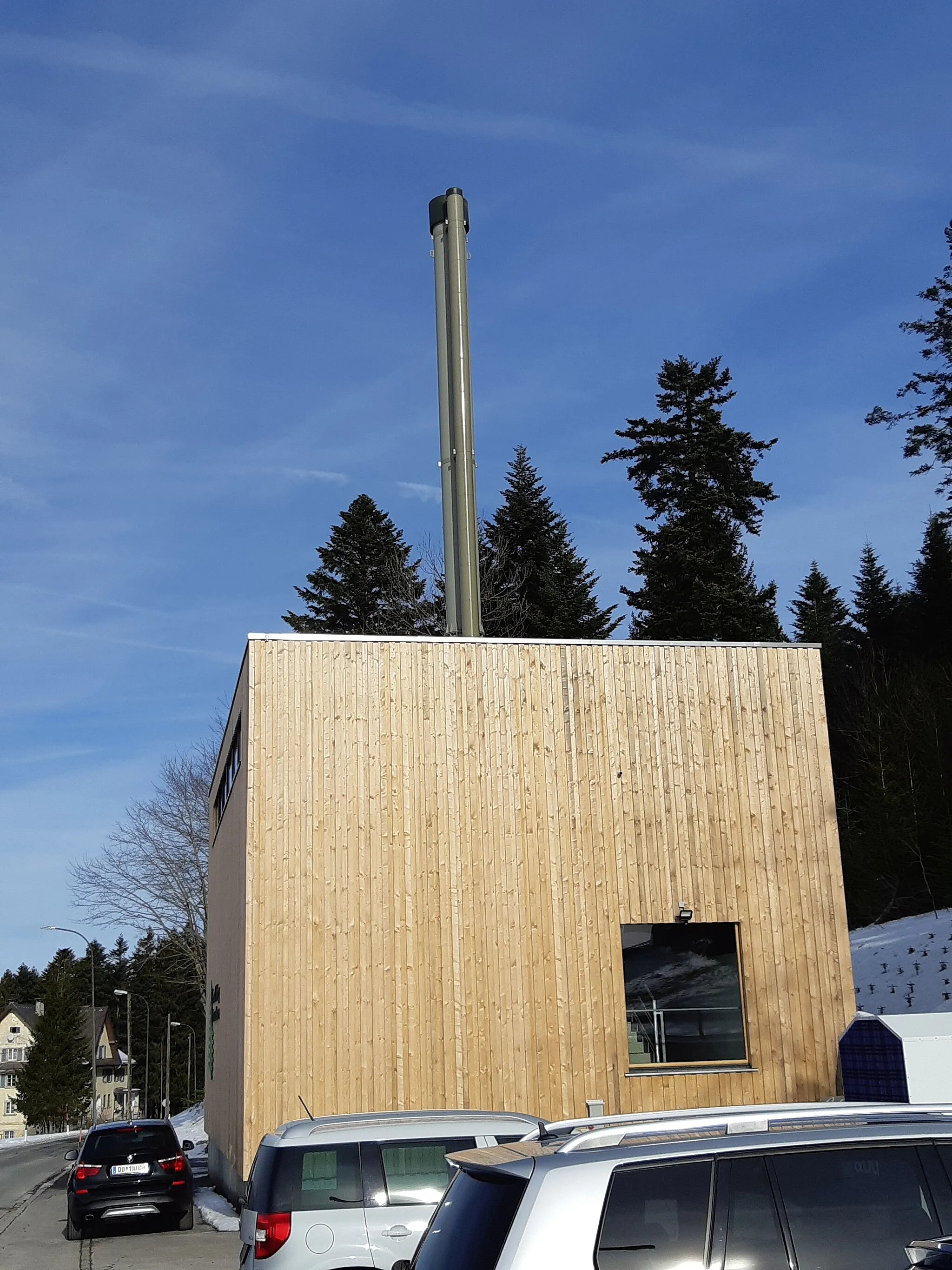 Photo showing: Biomass cogeneration plant in Sulzberg, Vorarlberg, Austria.