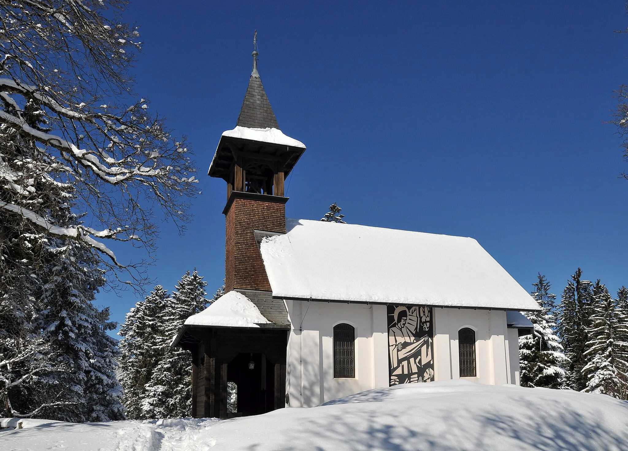 Photo showing: Kapelle hl. Maria auf dem Bödele in Schwarzenberg. Gestiftet von Otto Hämmerle.