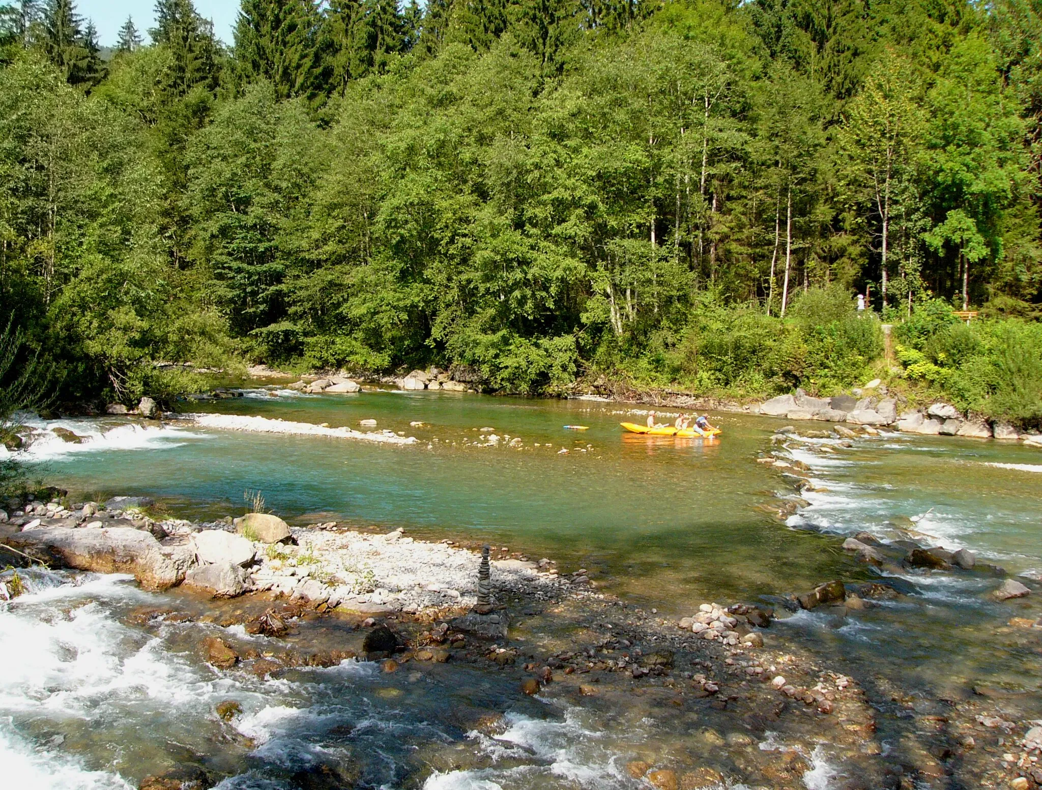 Photo showing: Illerursprung is the confluence of Breitach, Stillach and Trettach near Oberstdorf in Bavaria, Germany.