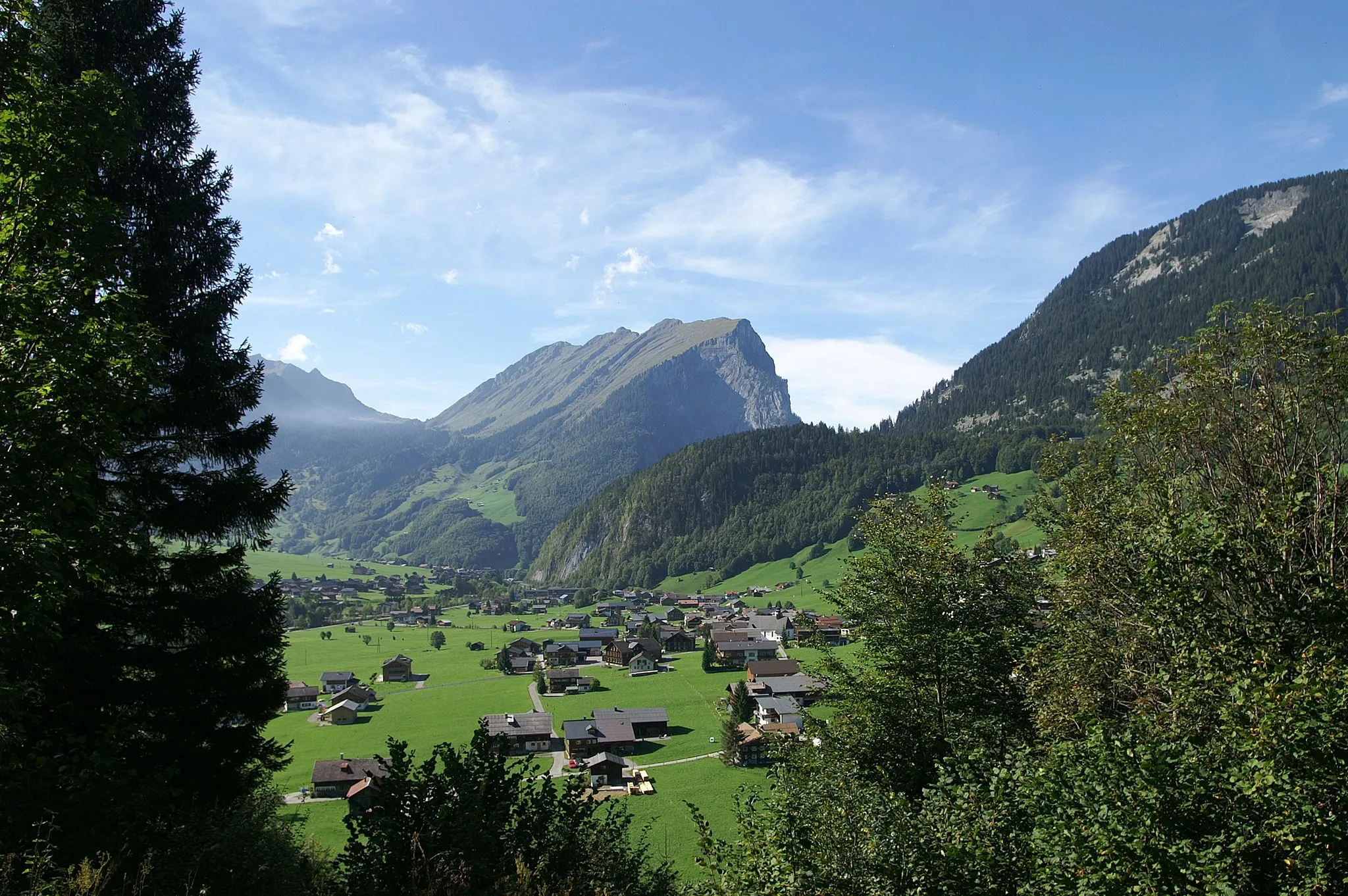 Photo showing: Blick vom Holdamoos auf die Kanisfluh in Au (Vorarlberg).