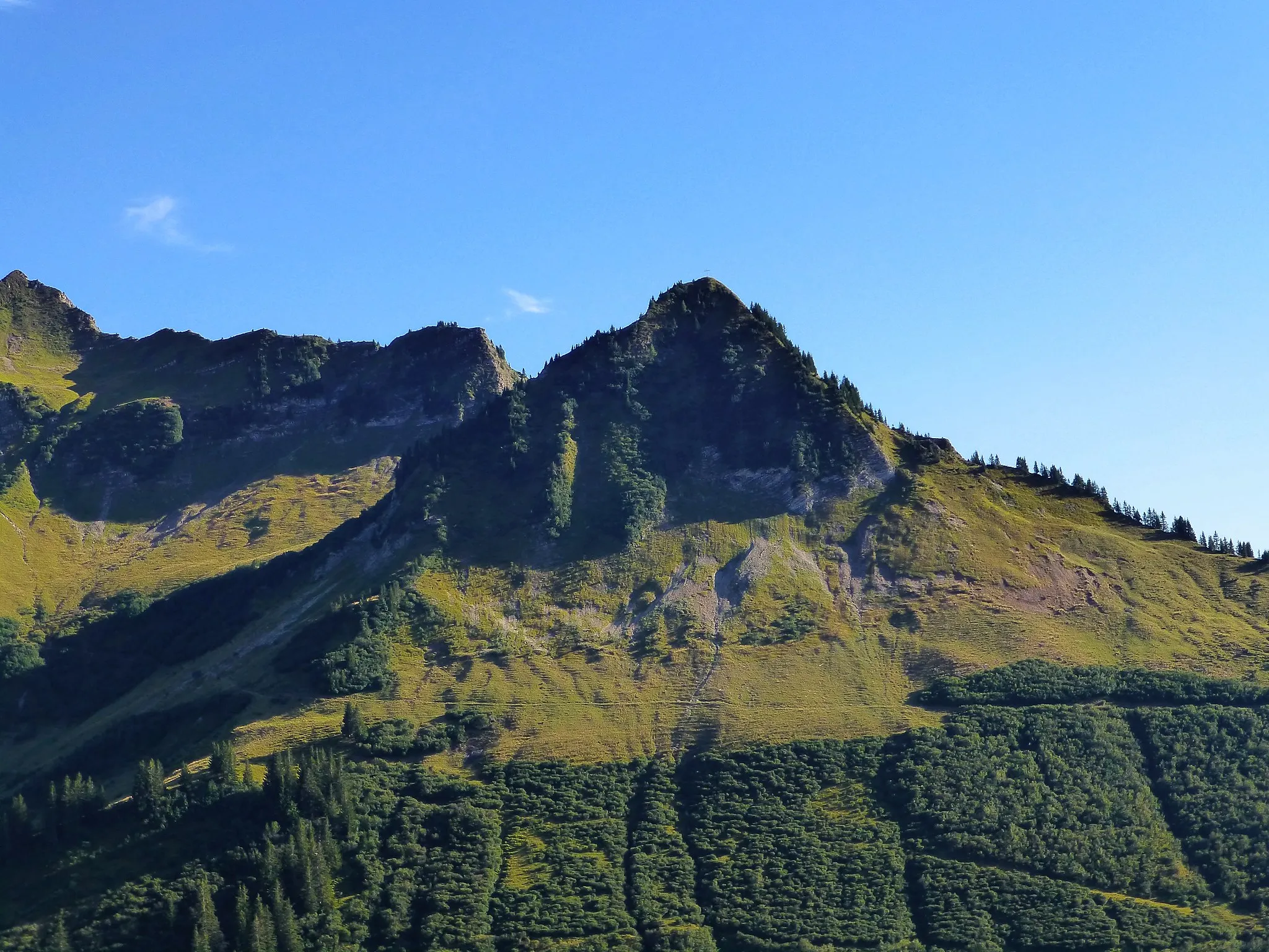 Photo showing: Blick von der Alpe Oberdamüls auf das Damülser Horn