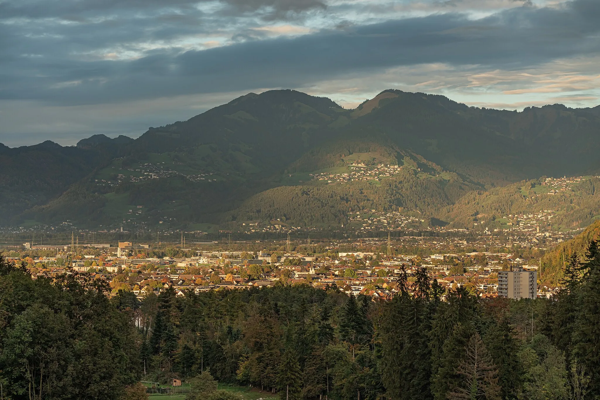 Photo showing: View from Tosters over Feldkirch, Vorarlberg, Austria