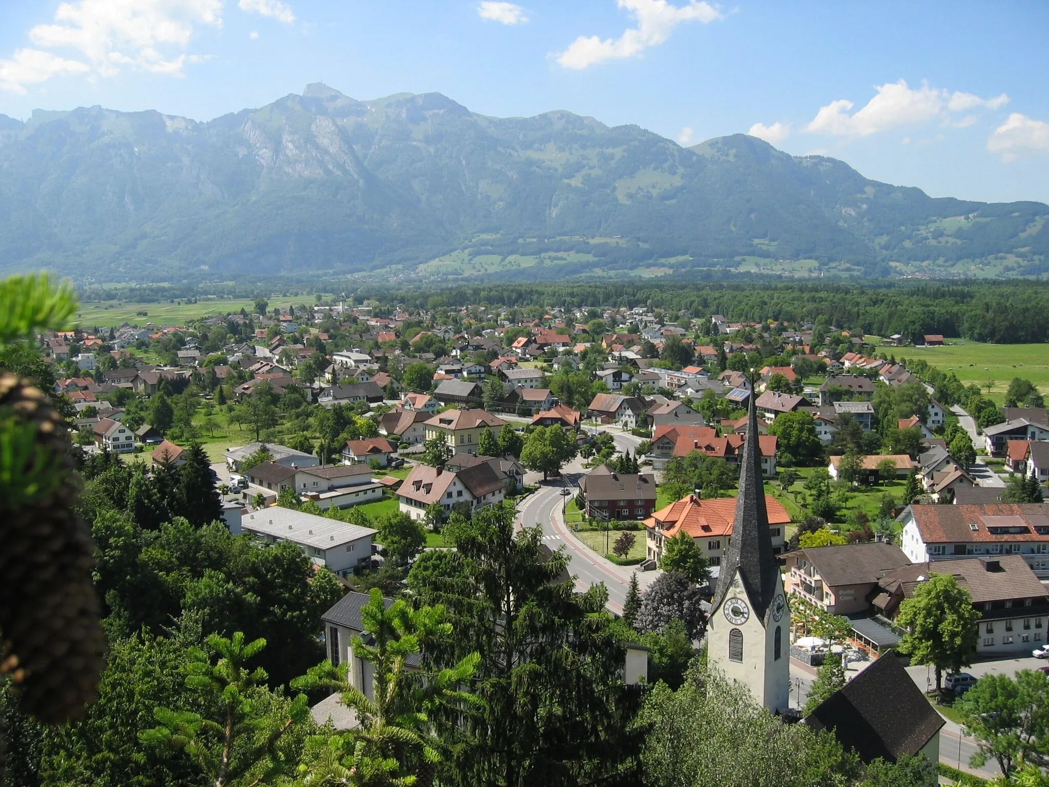 Photo showing: Feldkirch, Nofels, Blick nach Nordwesten gegen Schweizer Berge, Hoher Kasten