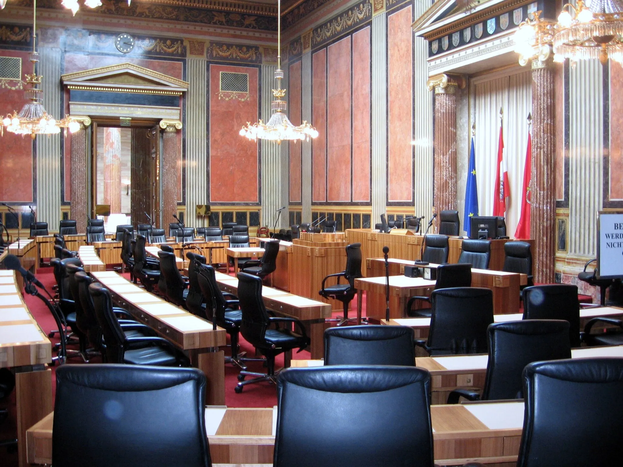 Photo showing: Federal Council chamber, Austrian Parliament, Vienna